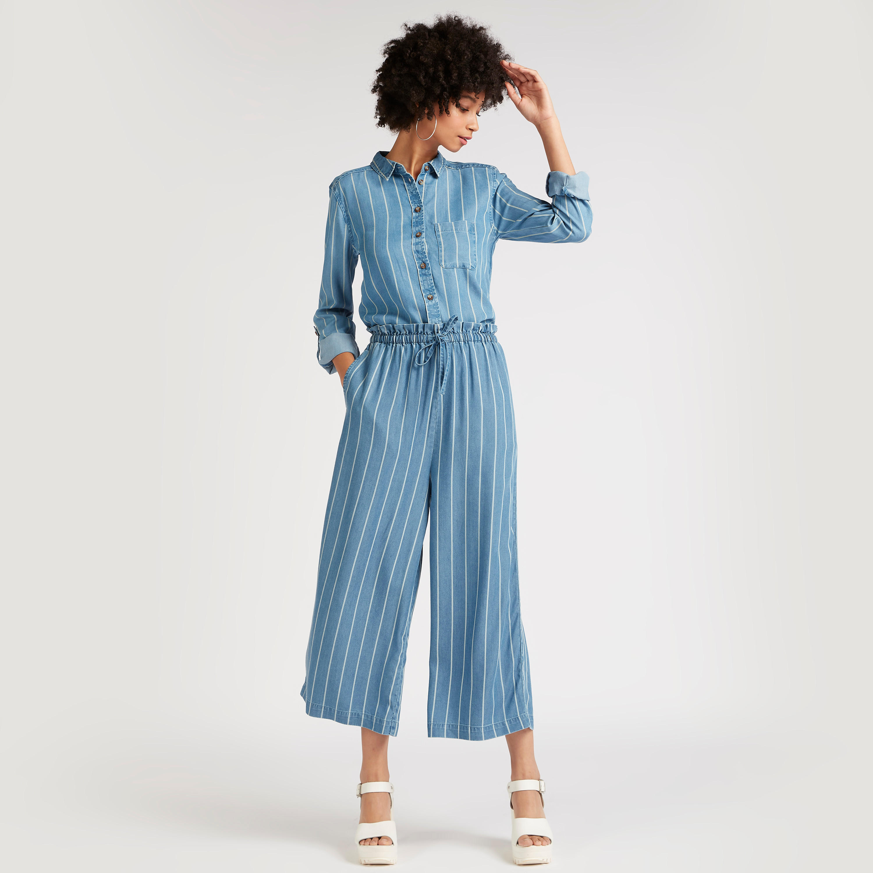 قميص مخطّط بجيوب وأكمام طويلة-women-clothing-shirtsandblouses-shirts-image-2