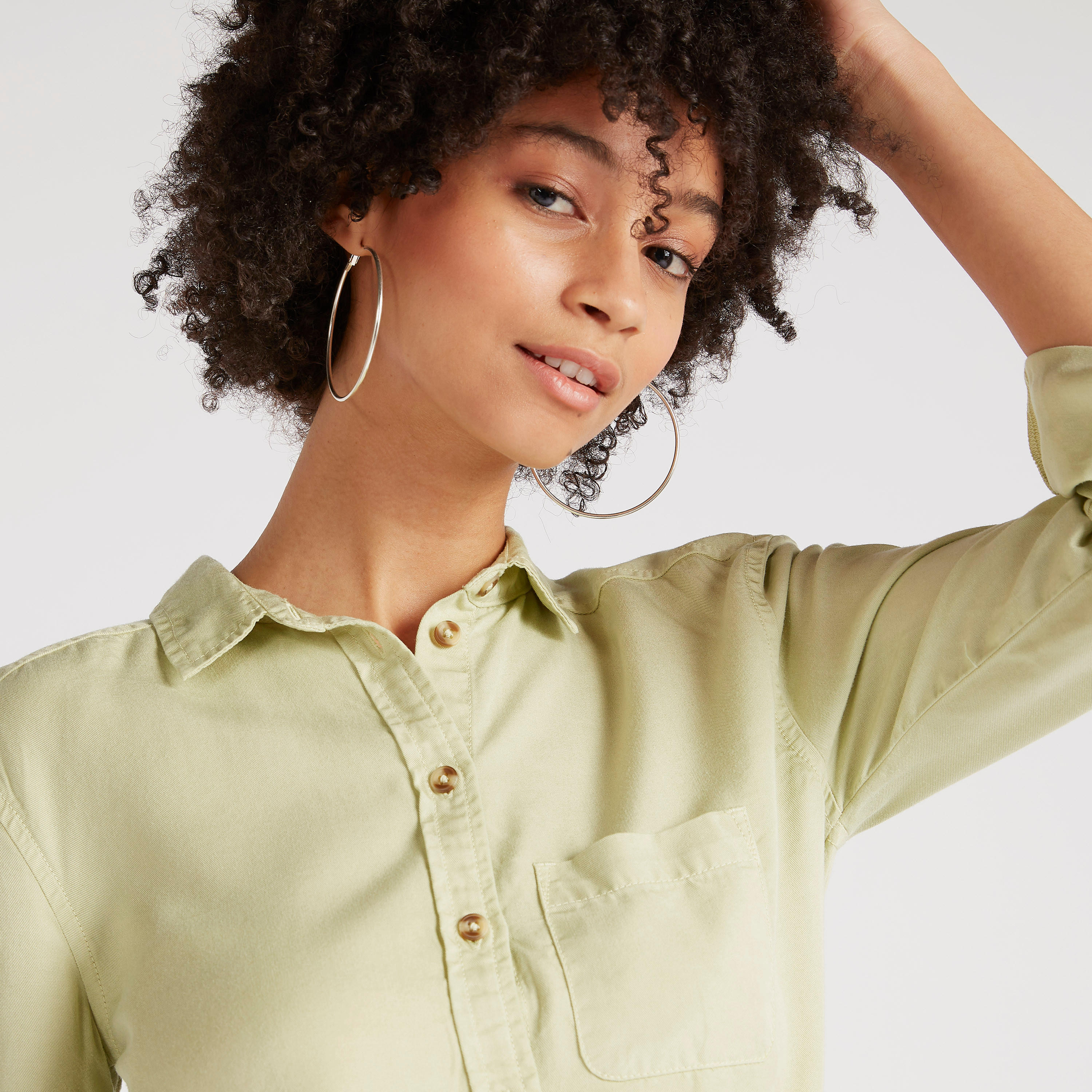 قميص سادة بجيب وأكمام طويلة-women-clothing-shirtsandblouses-shirts-image-1