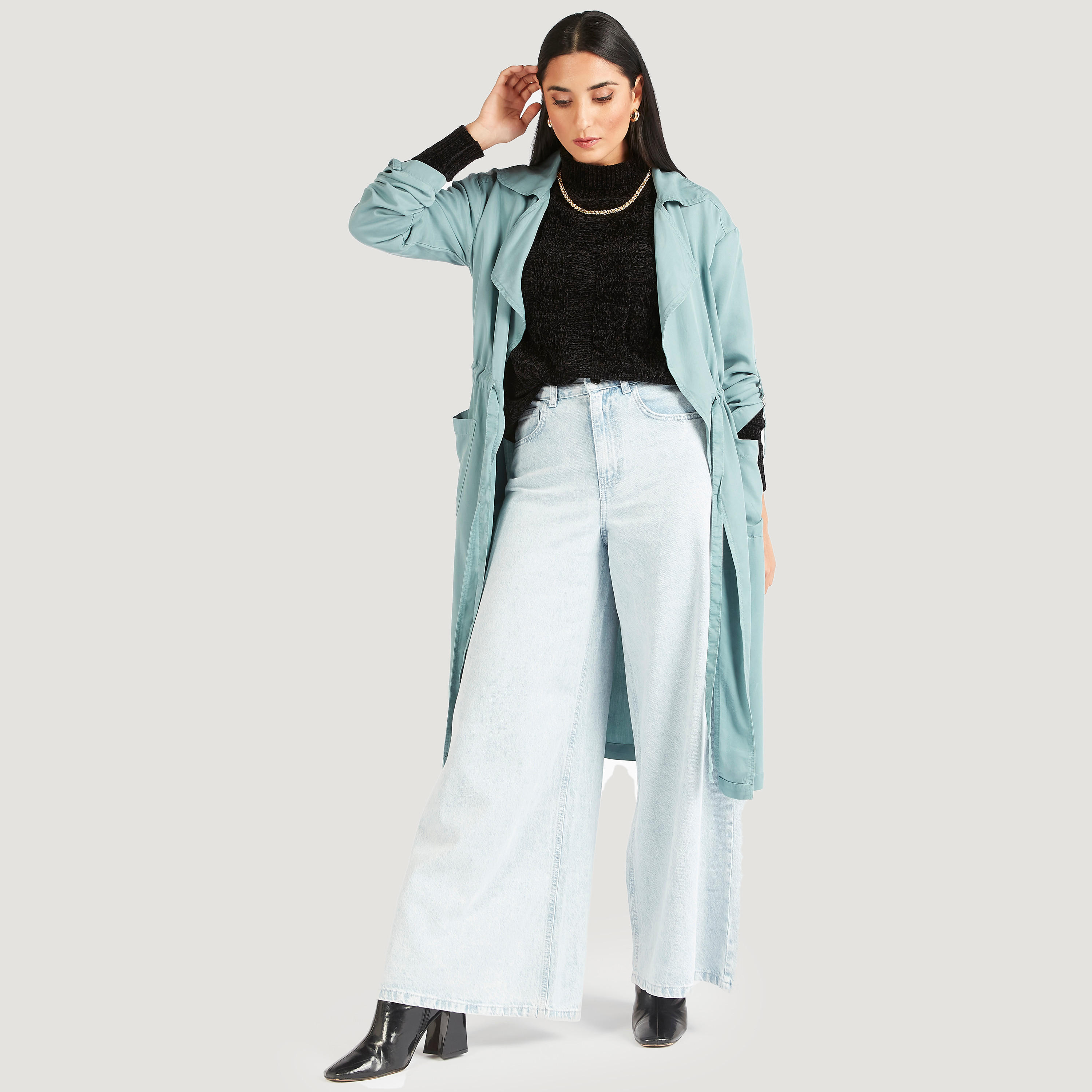 جاكيت طويل بياقة طويلة وأكمام طويلة وأربطة-women-winterwear-coatsandjackets-jackets-image-2