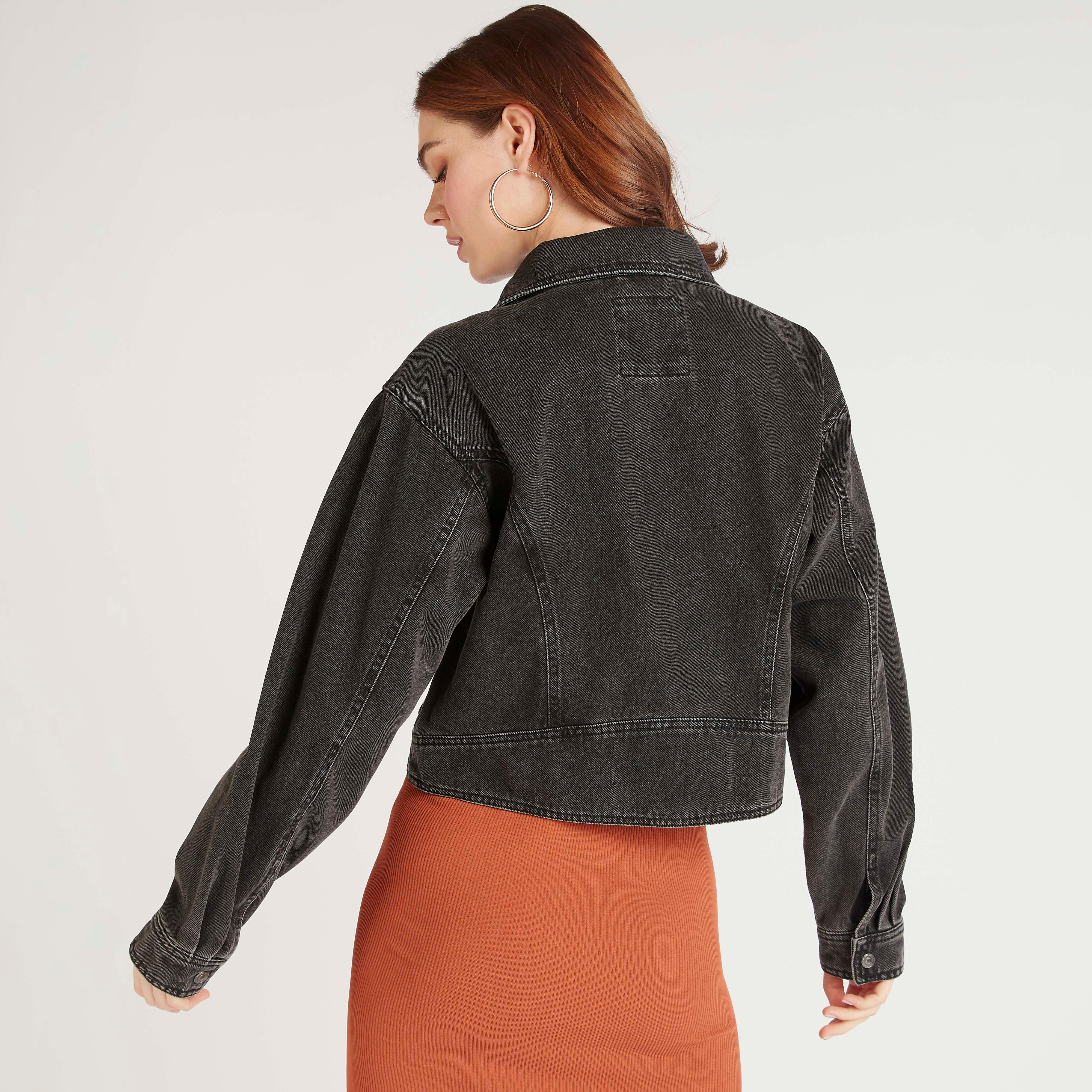 Solid Denim Biker Jacket with Zip Closure and Pockets-women-winterwear-coatsandjackets-jackets-image-4