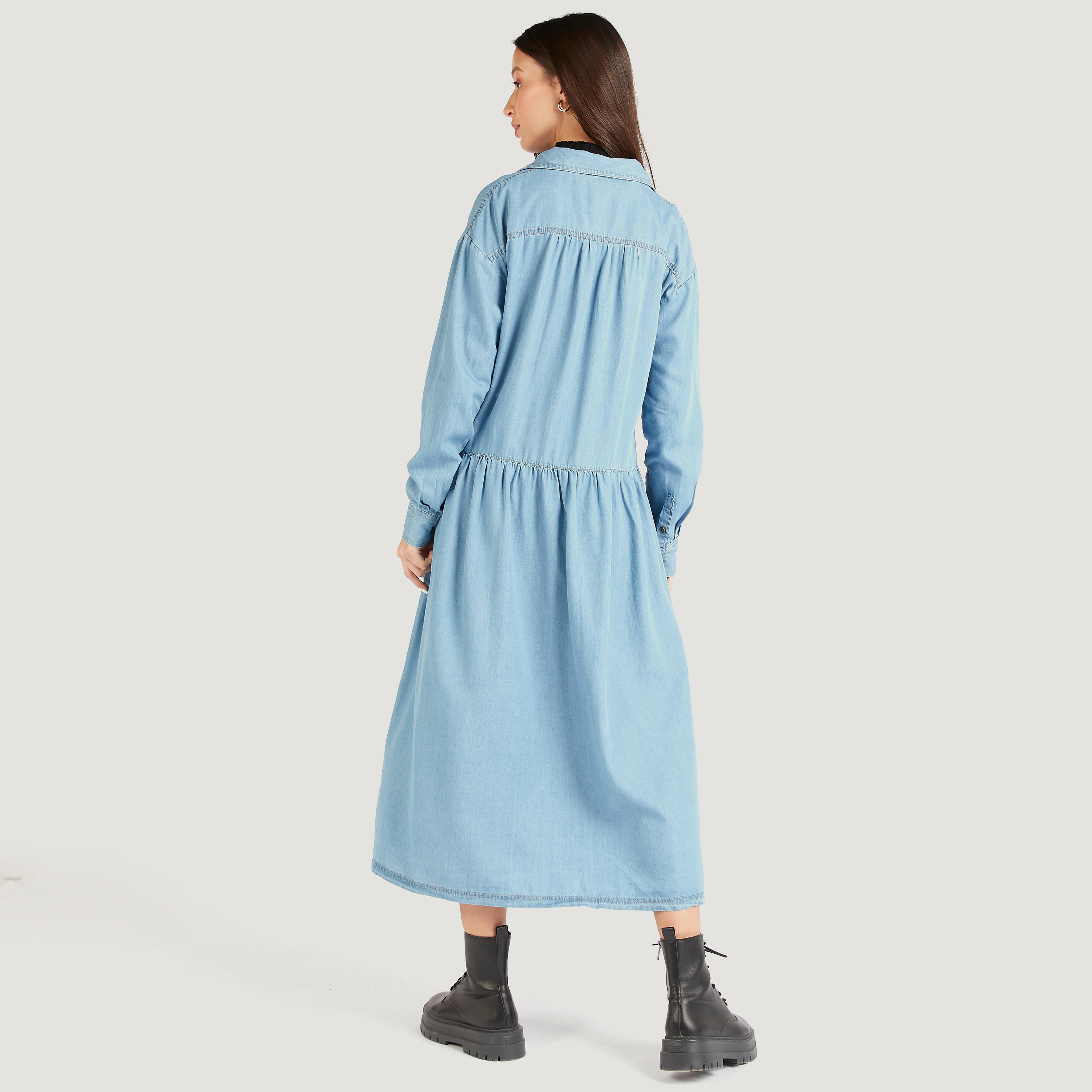 فستان قميص دنيم بأكمام طويلة-women-clothing-dresses-image-4