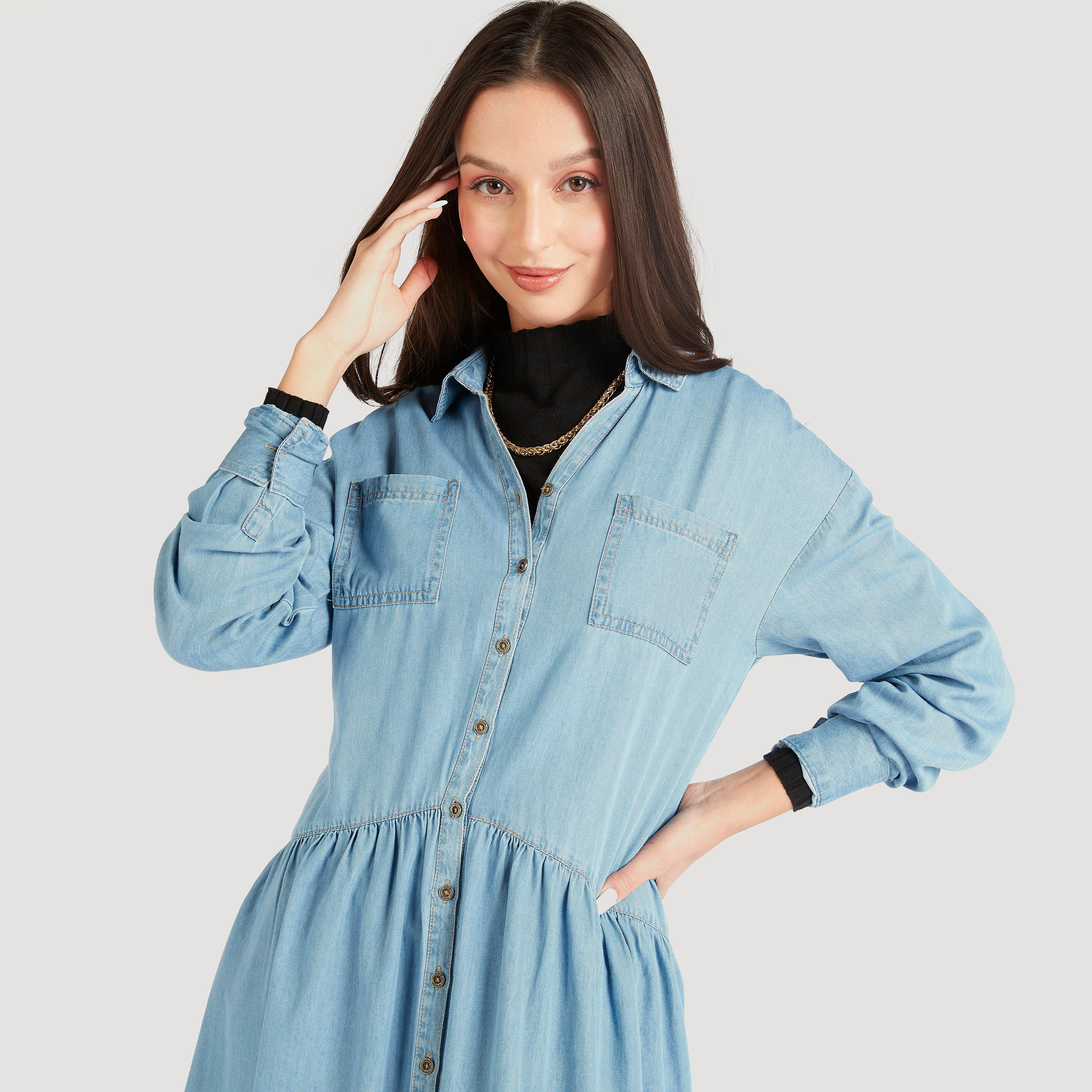 فستان قميص دنيم بأكمام طويلة-women-clothing-dresses-image-5