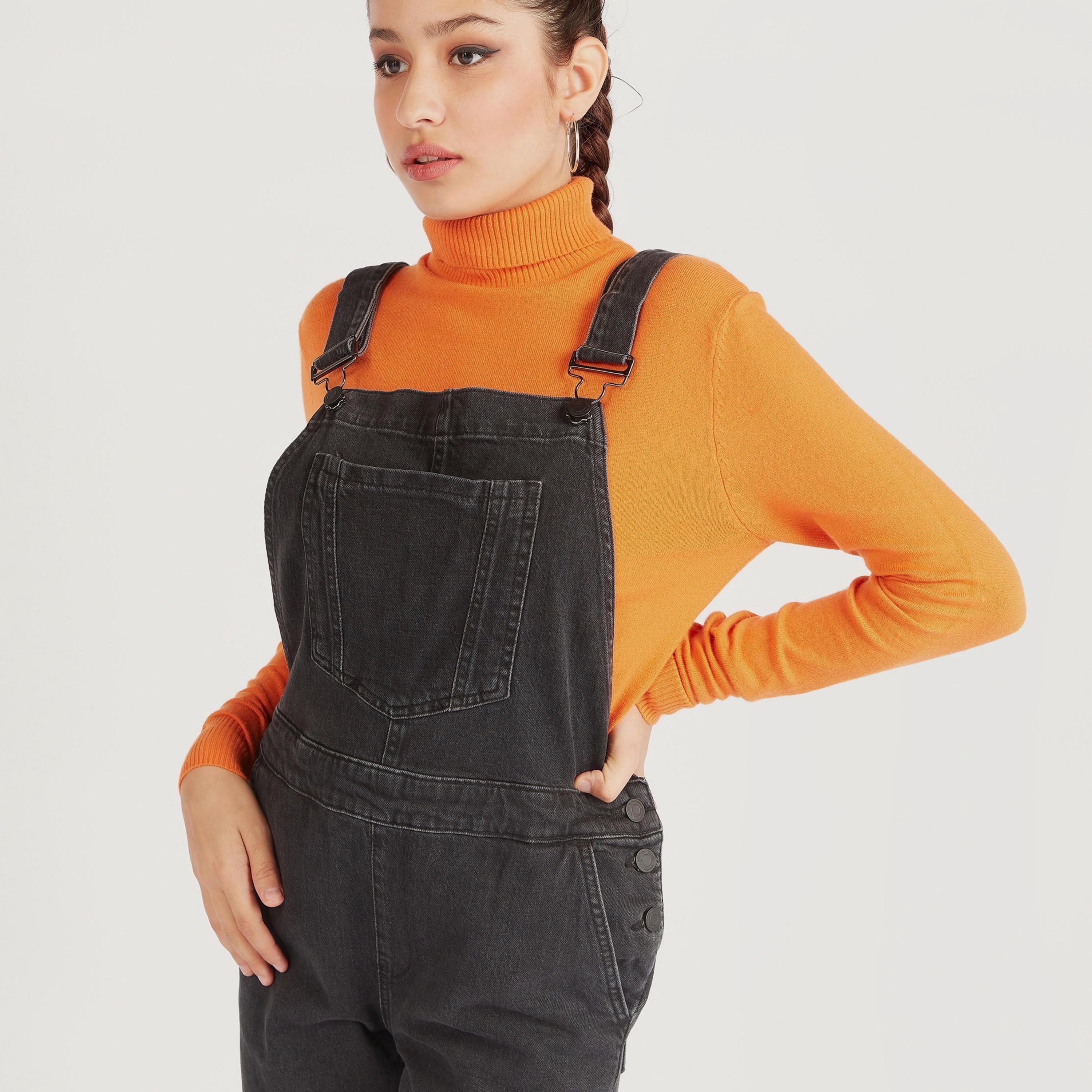 Solid Maxi Denim Dungaree with Patch Pocket-women-clothing-jumpsuits-image-3