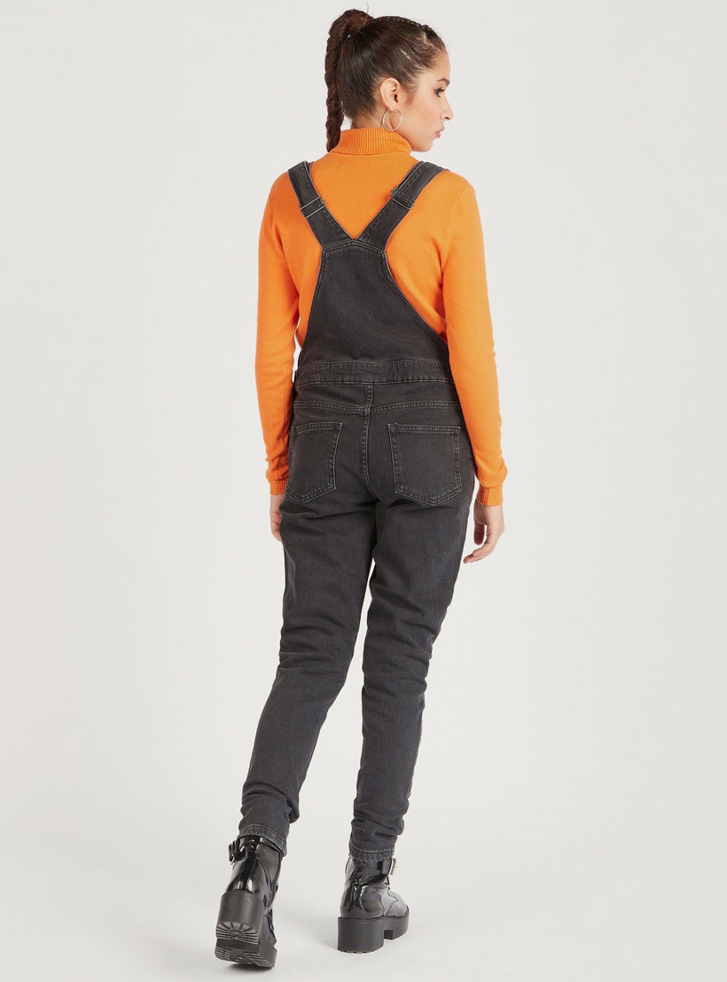 Solid Maxi Denim Dungaree with Patch Pocket-women-clothing-jumpsuits-image-4