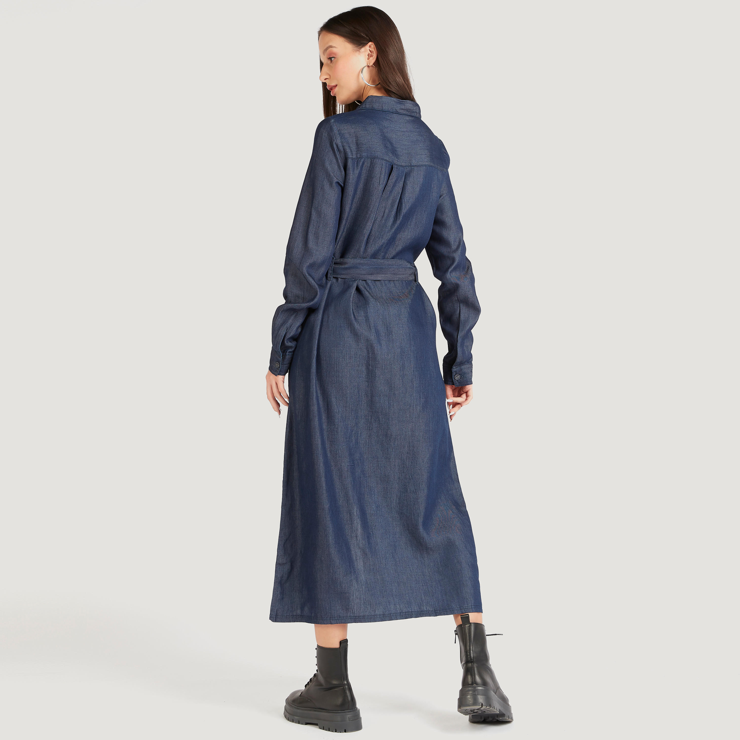 فستان واسع دنيم بحزام وأكمام طويلة-women-clothing-dresses-image-4