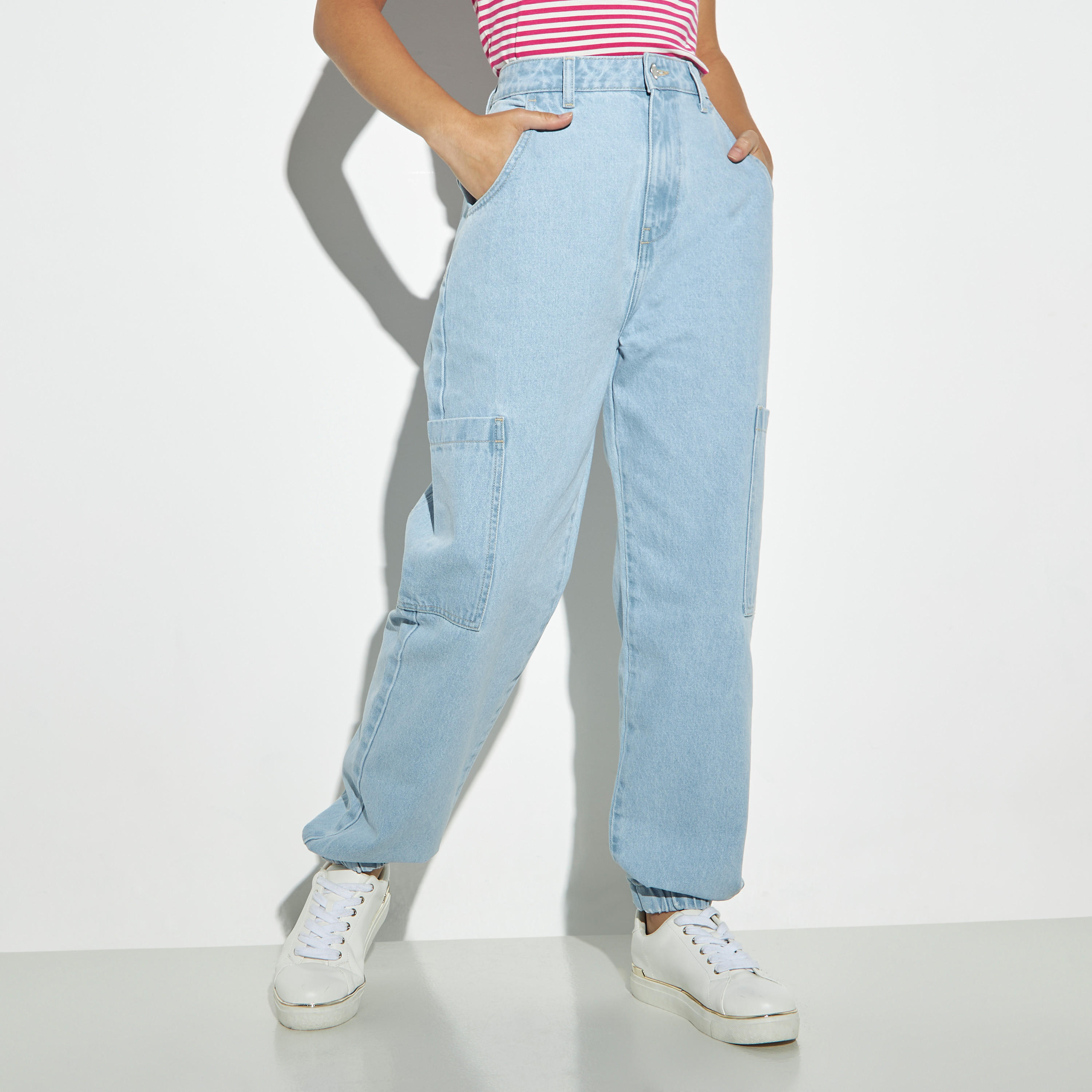 Solid Jogger Jeans with Pockets-women-clothing-bottoms-jeans-image-1