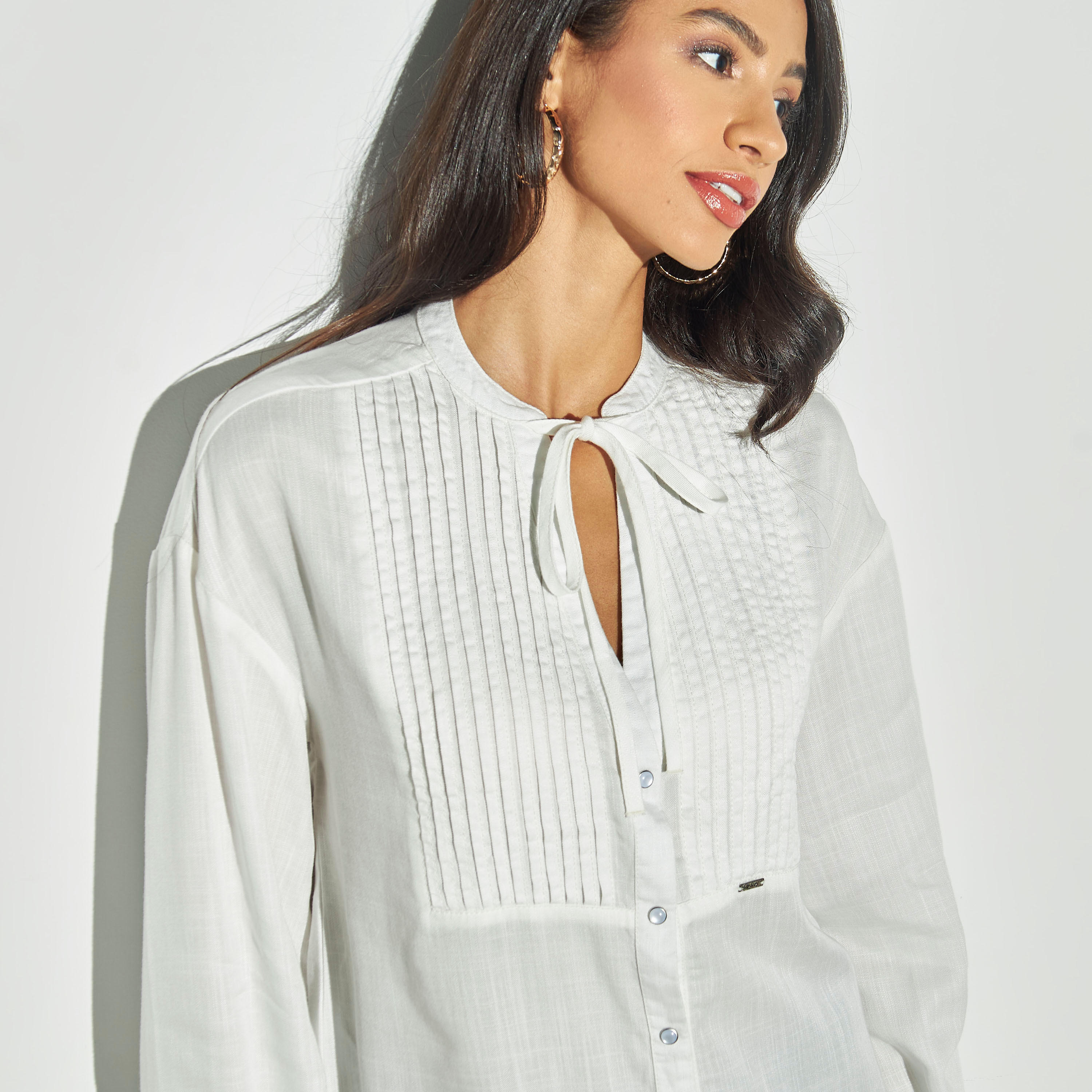 بلوزة بأكمام طويلة وأربطة-women-clothing-shirtsandblouses-blouses-image-1