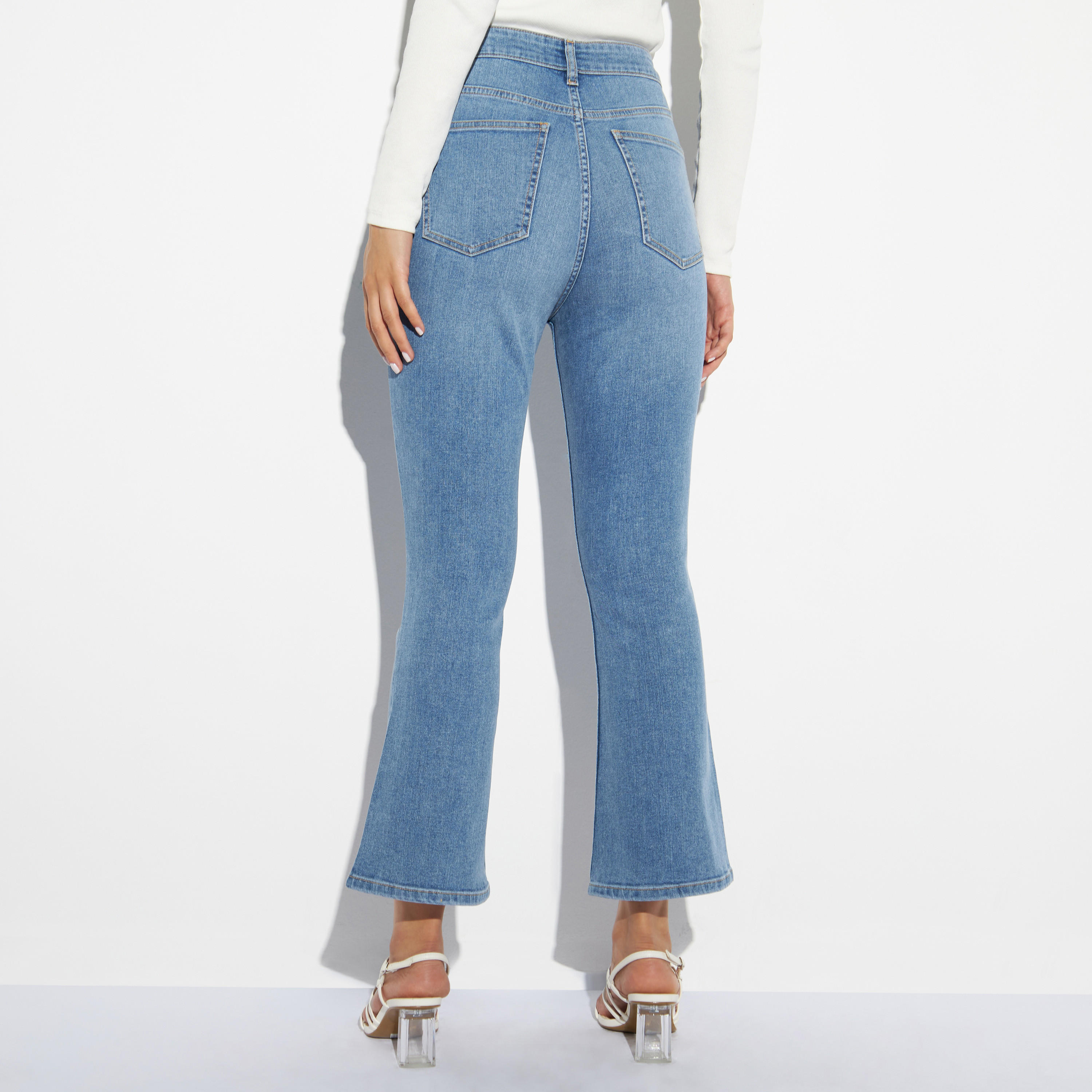 Solid Flare Leg Jeans with Pockets-women-clothing-bottoms-jeans-image-3