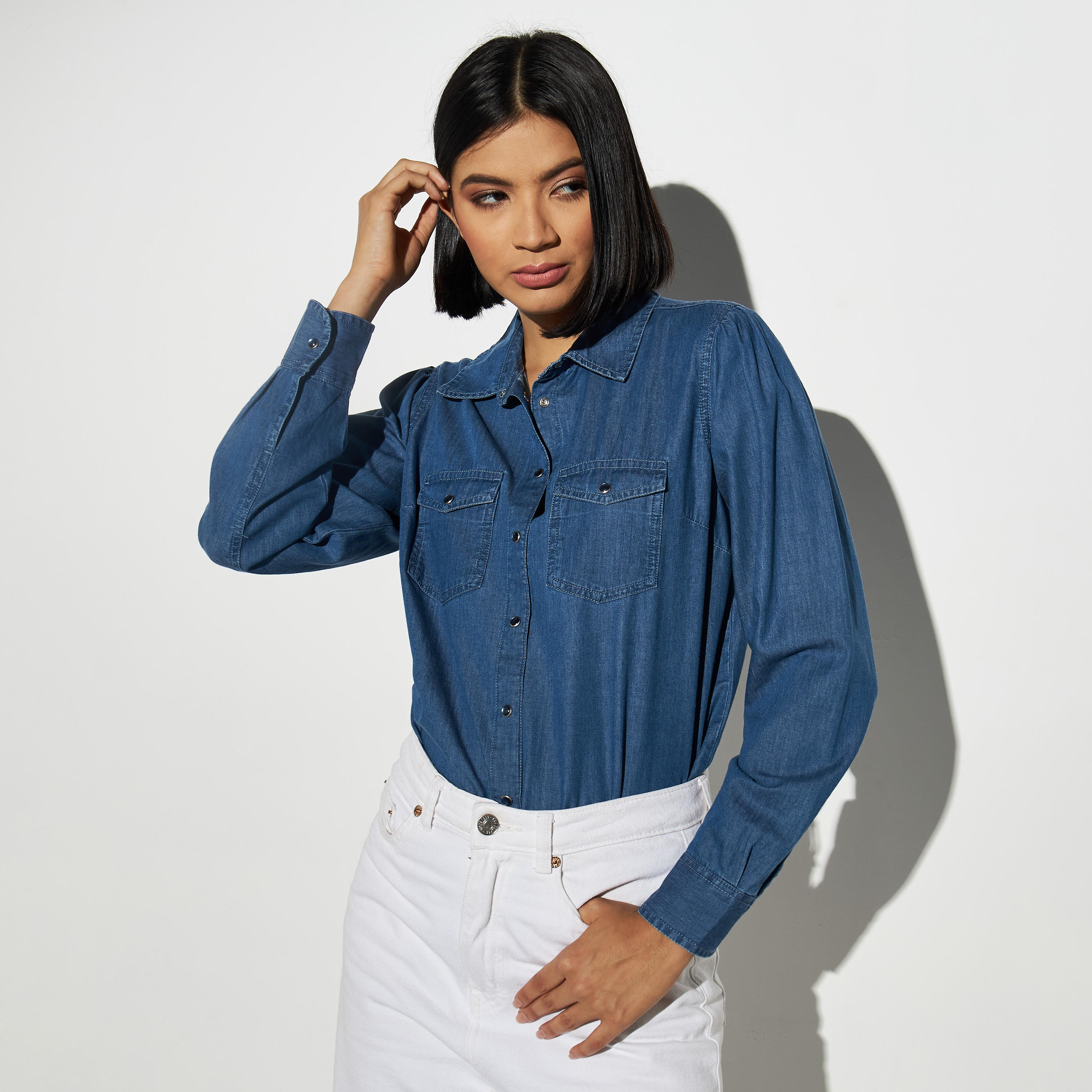قميص دنيم بأكمام طويلة وجيوب-women-clothing-shirtsandblouses-shirts-image-1