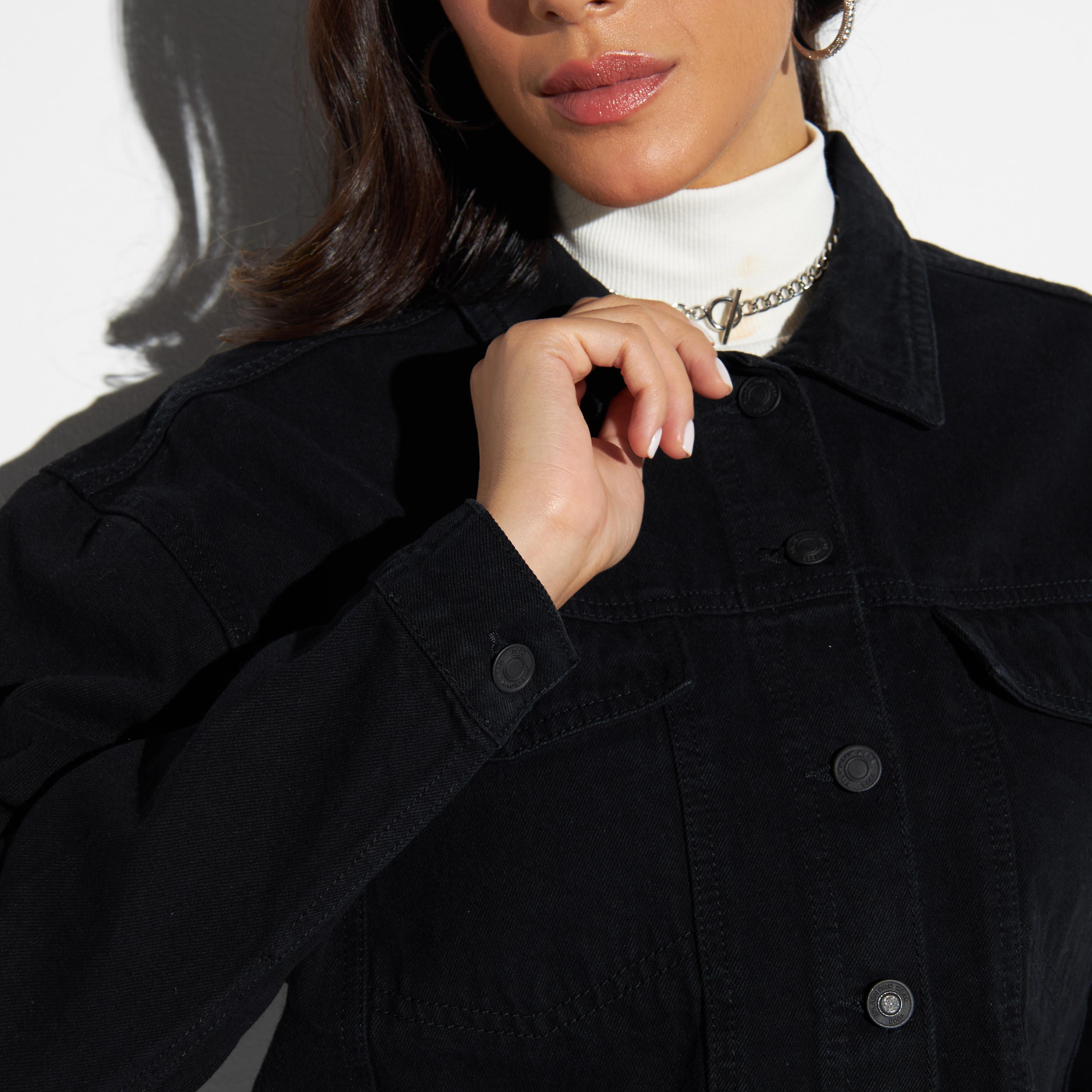 Denim Jacket with Pockets and Frayed Hem-women-winterwear-coatsandjackets-jackets-image-4