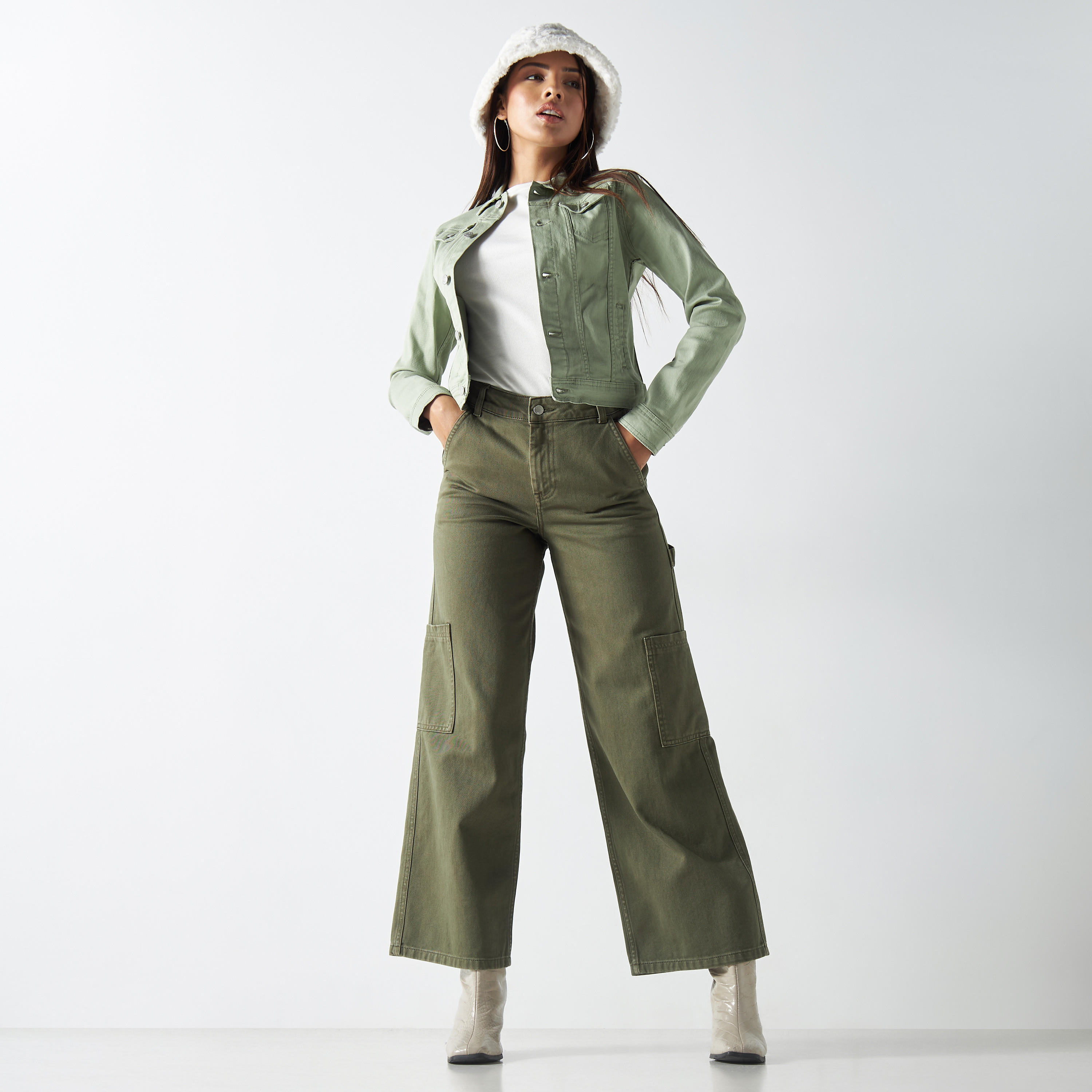 Solid Wide Leg Carpenter Jeans with Pockets-women-clothing-bottoms-jeans-image-2