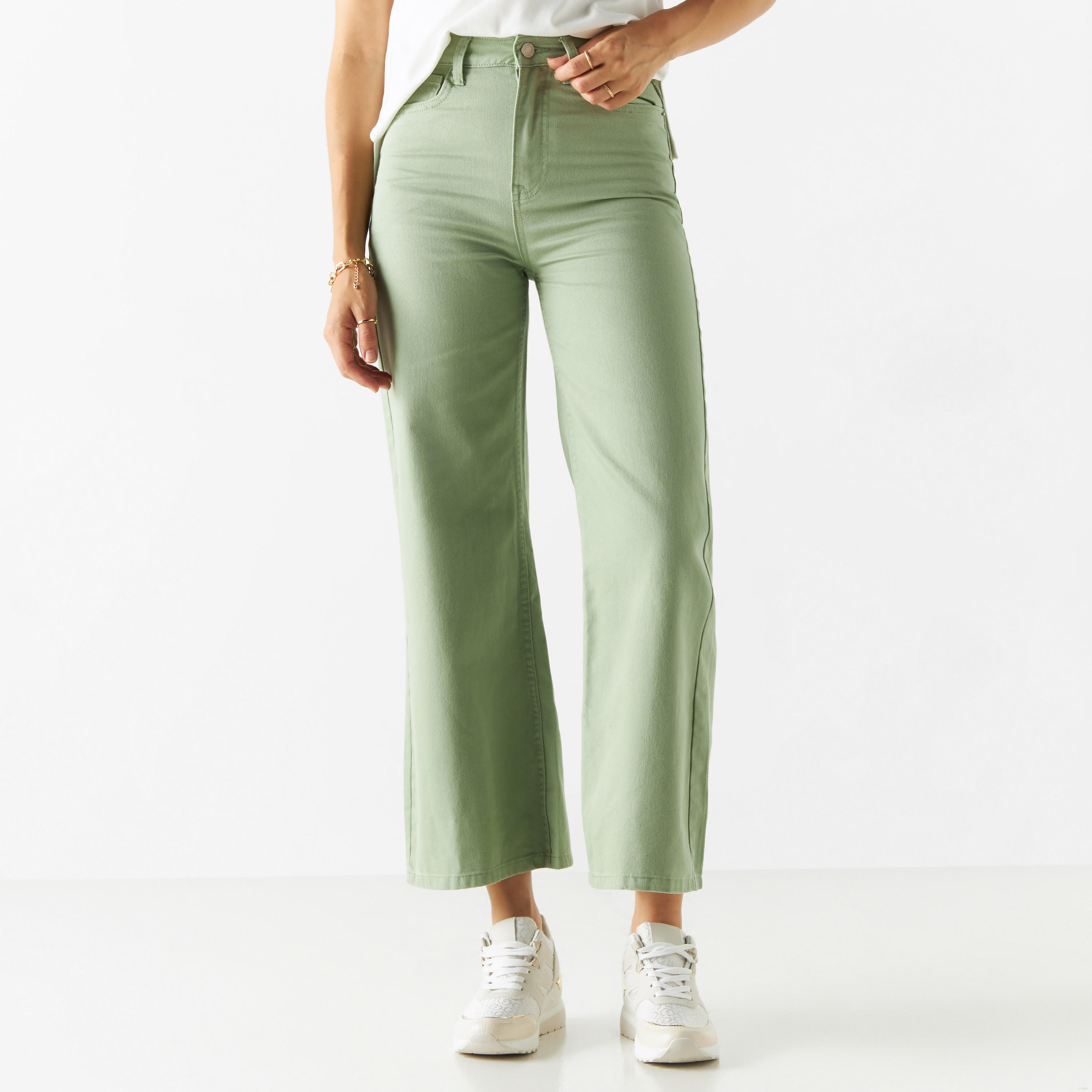 Solid Wide Leg Jeans with Pockets-women-clothing-bottoms-jeans-image-1