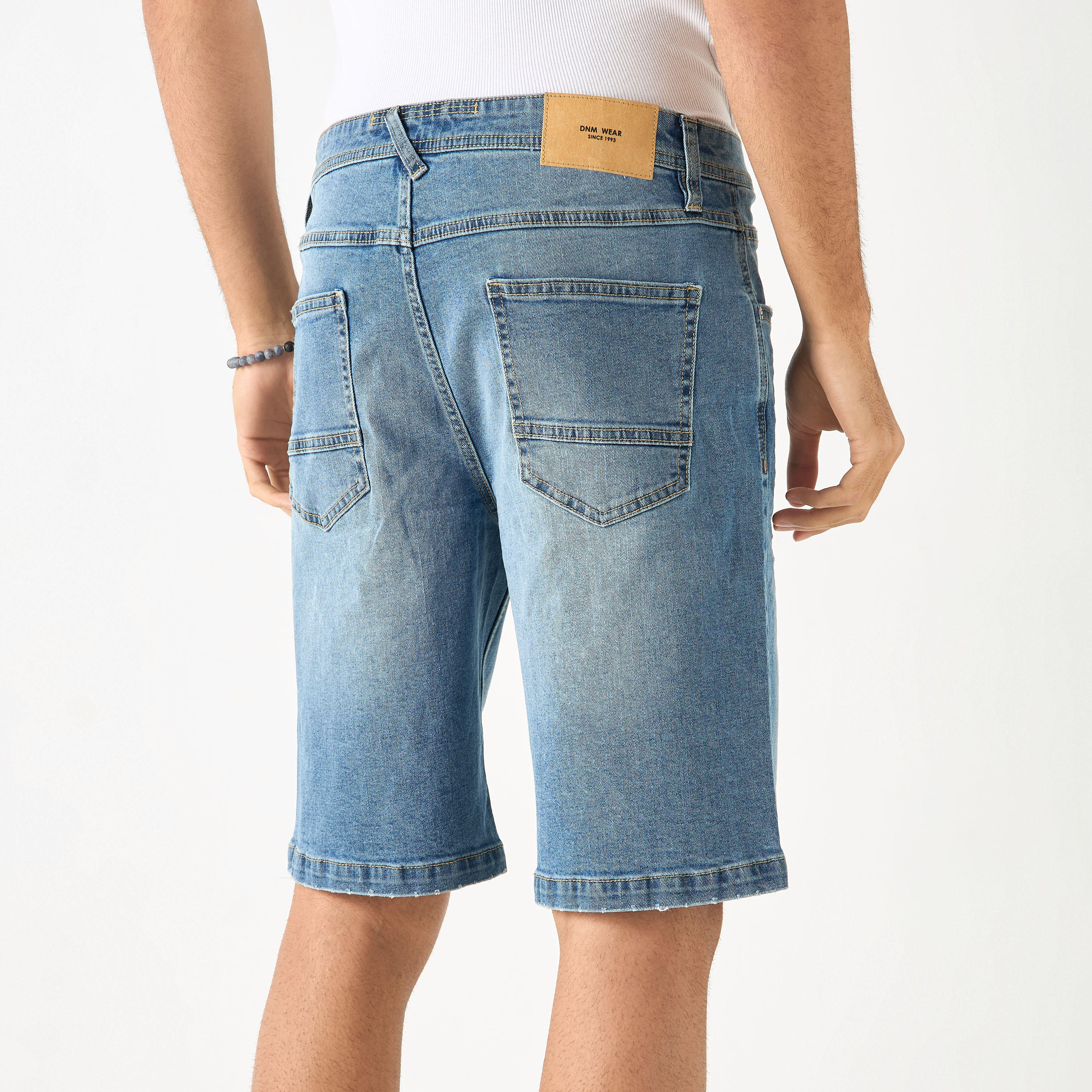 Denim Shorts with Pockets and Button Closure-men-clothing-bottoms-shorts-image-33