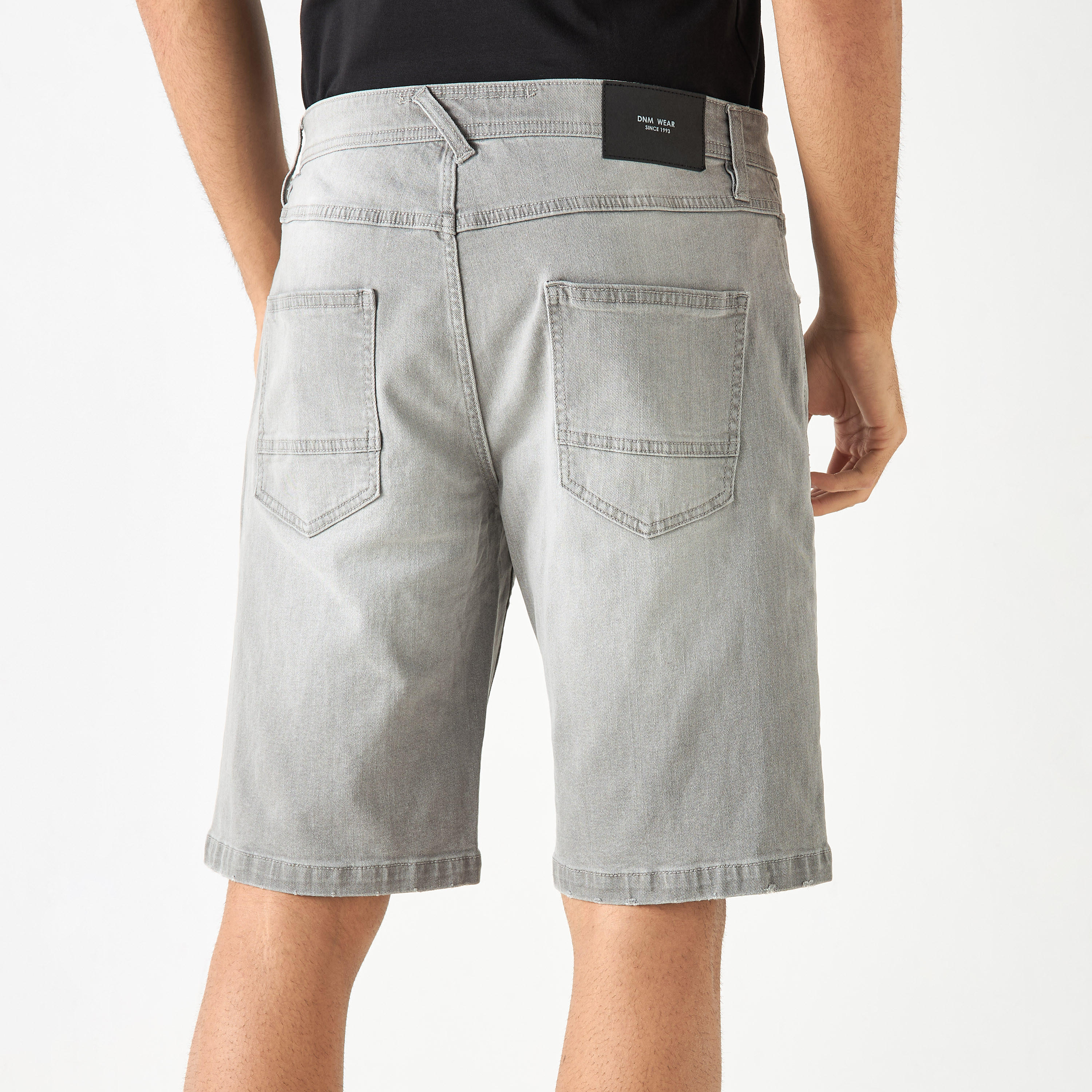 Denim Shorts with Pockets and Button Closure-men-clothing-bottoms-shorts-image-28