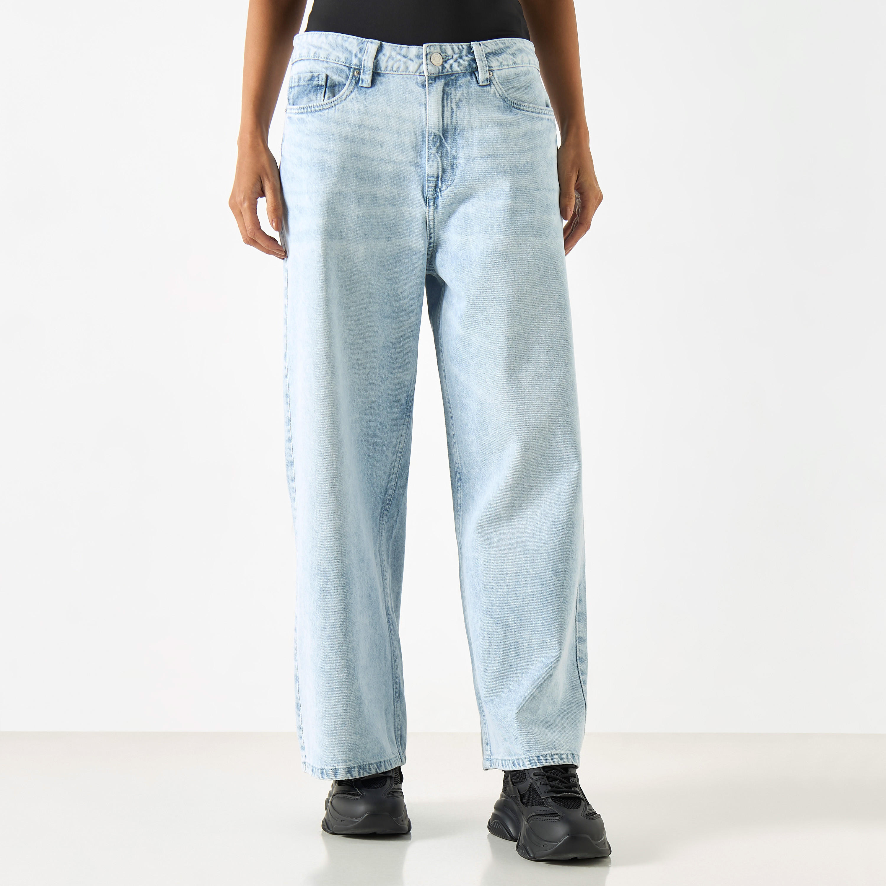 Solid Mid-Rise Wide Leg Jeans-women-clothing-bottoms-jeans-image-1