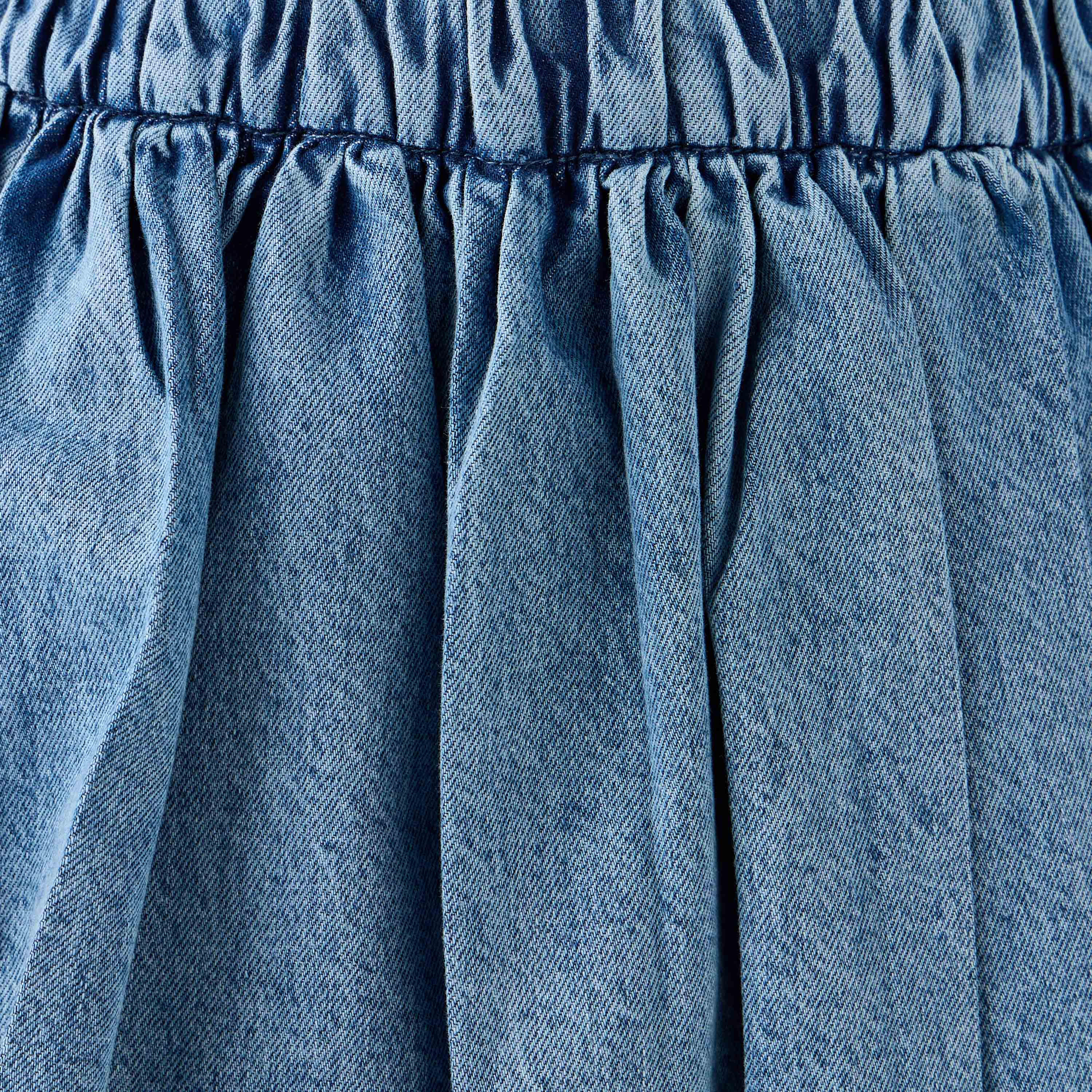 تنورة دينم  ميدي بحافة بالون وخصر مطاطي-women-clothing-bottoms-skirts-image-5