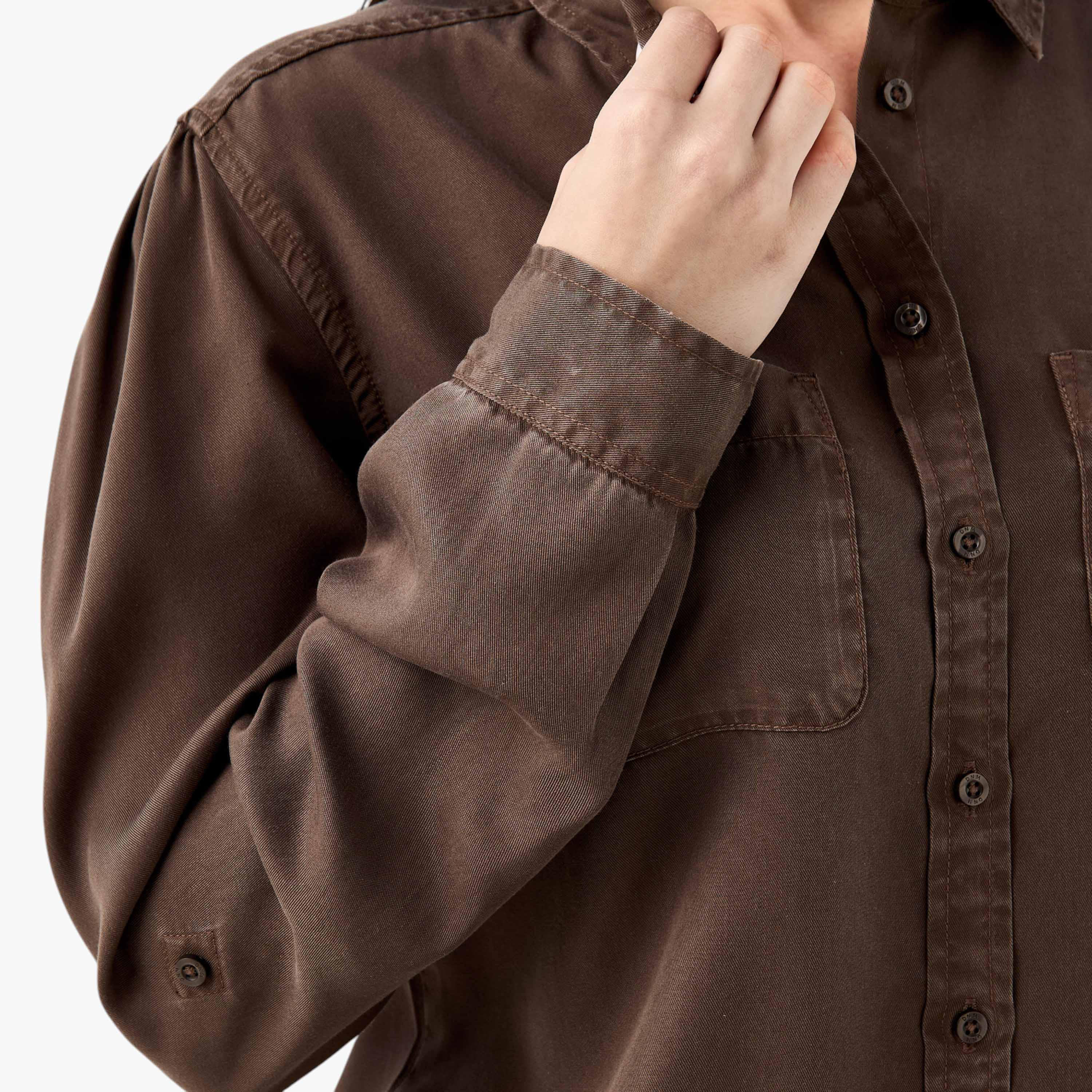 Pocket Detail Shirt with Roll-Up Sleeves-women-clothing-shirtsandblouses-shirts-image-5