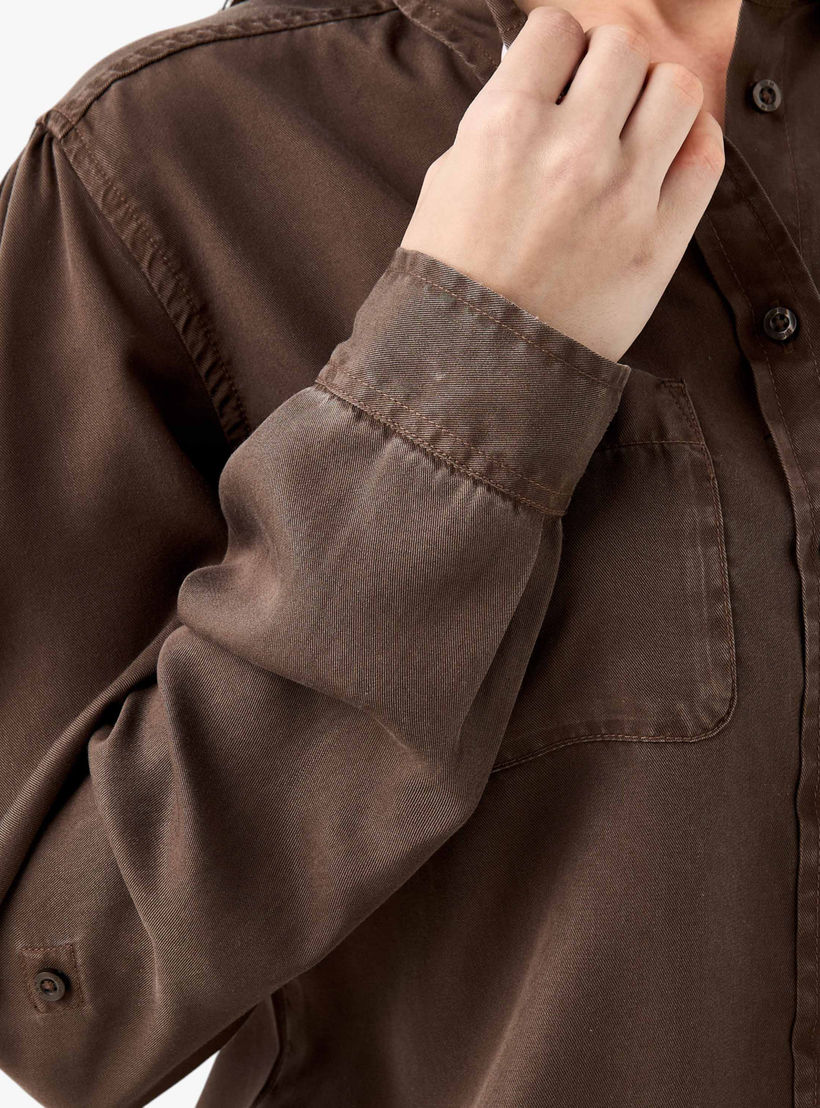 Pocket Detail Shirt with Roll-Up Sleeves-women-clothing-shirtsandblouses-shirts-image-5