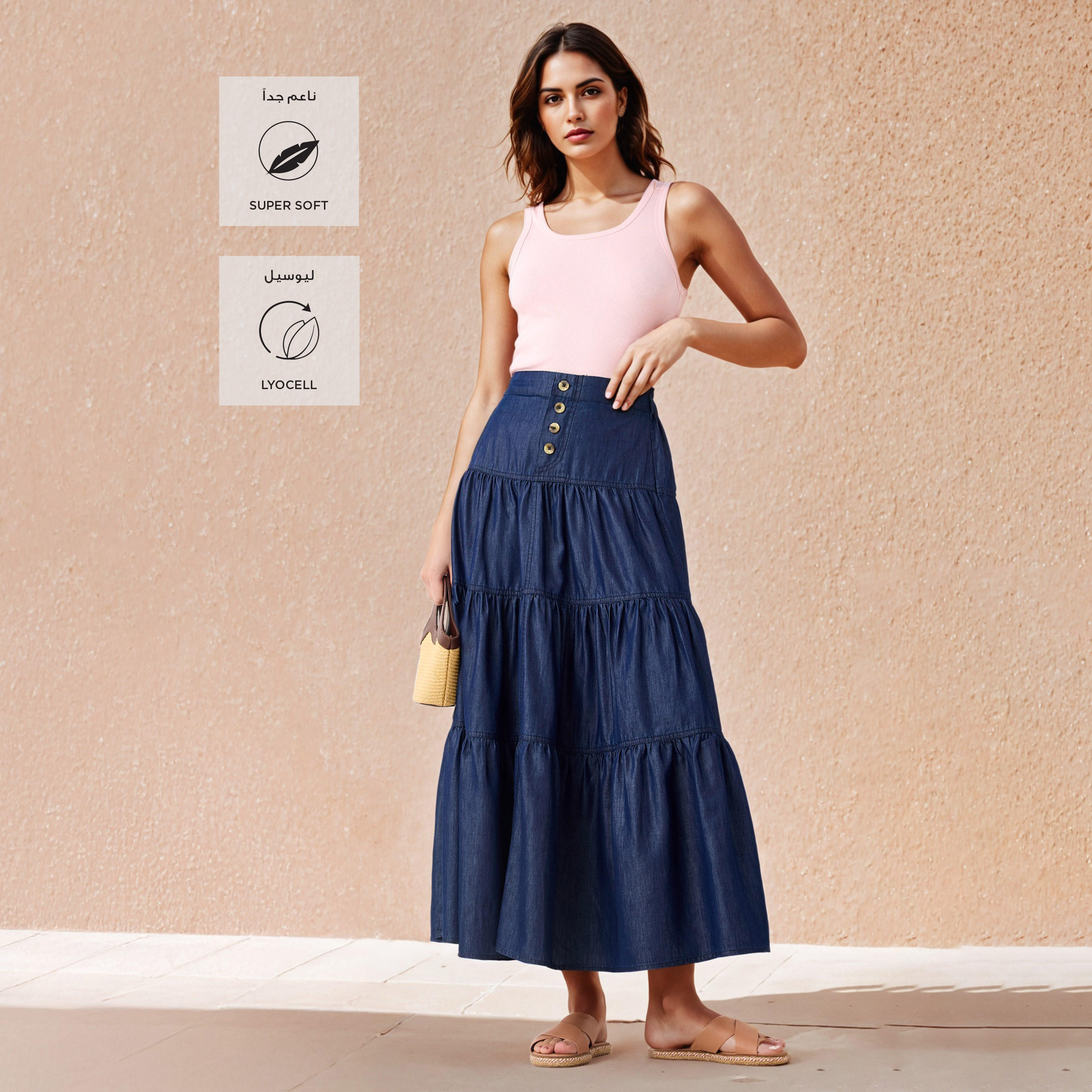Tiered Denim Maxi Skirt-women-clothing-bottoms-skirts-image-2