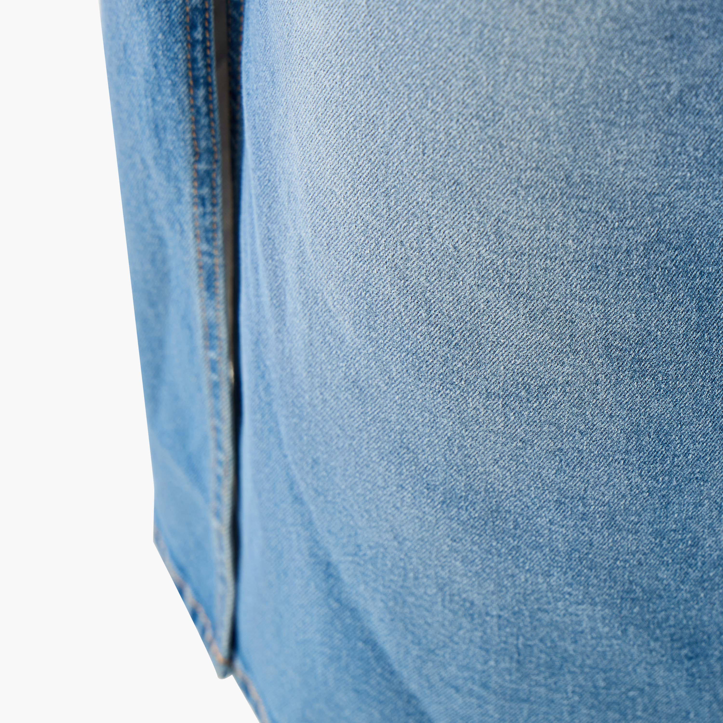 Denim Midi A-Line Skirt with Front Slit-women-clothing-bottoms-skirts-image-5