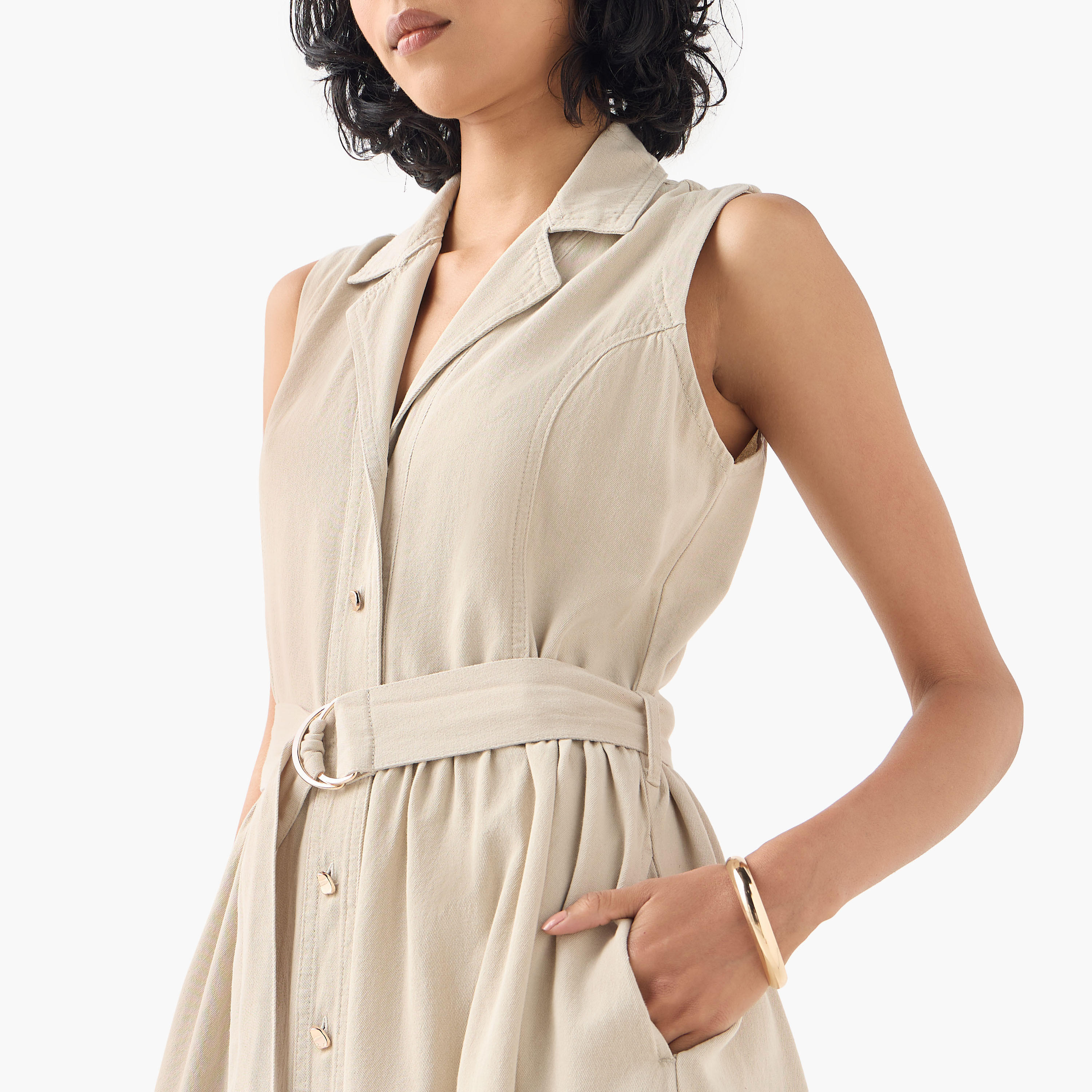 فستان قميص دنيم بدون أكمام مع حزام رباط-women-clothing-dresses-image-4