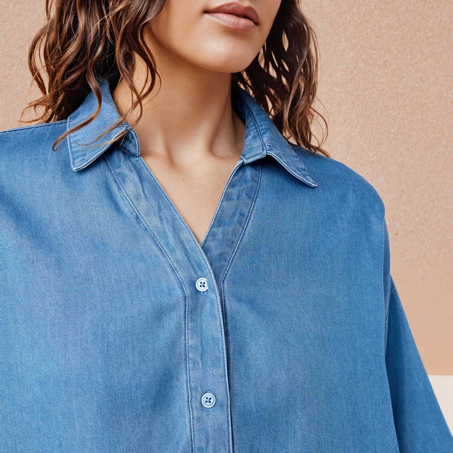 Oversized Denim Shirt with Drop Shoulder Sleeves-women-clothing-shirtsandblouses-shirts-image-4