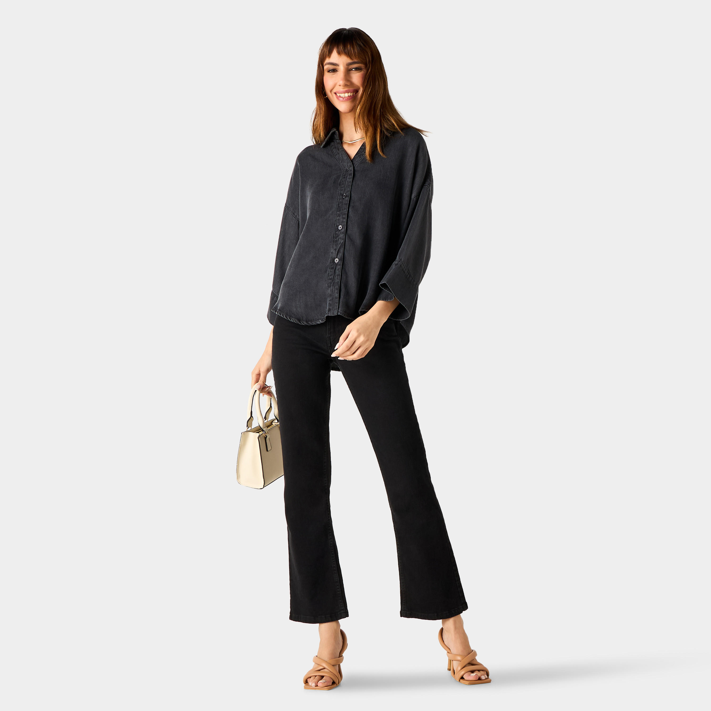 Oversized Denim Shirt with Drop Shoulder Sleeves-women-clothing-shirtsandblouses-shirts-image-6
