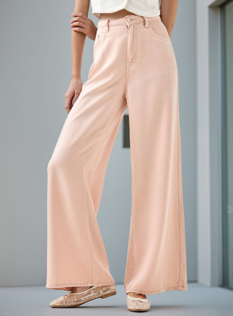 بنطلون جينز تينسيل واسع الساقين-women-clothing-bottoms-jeans-image-1