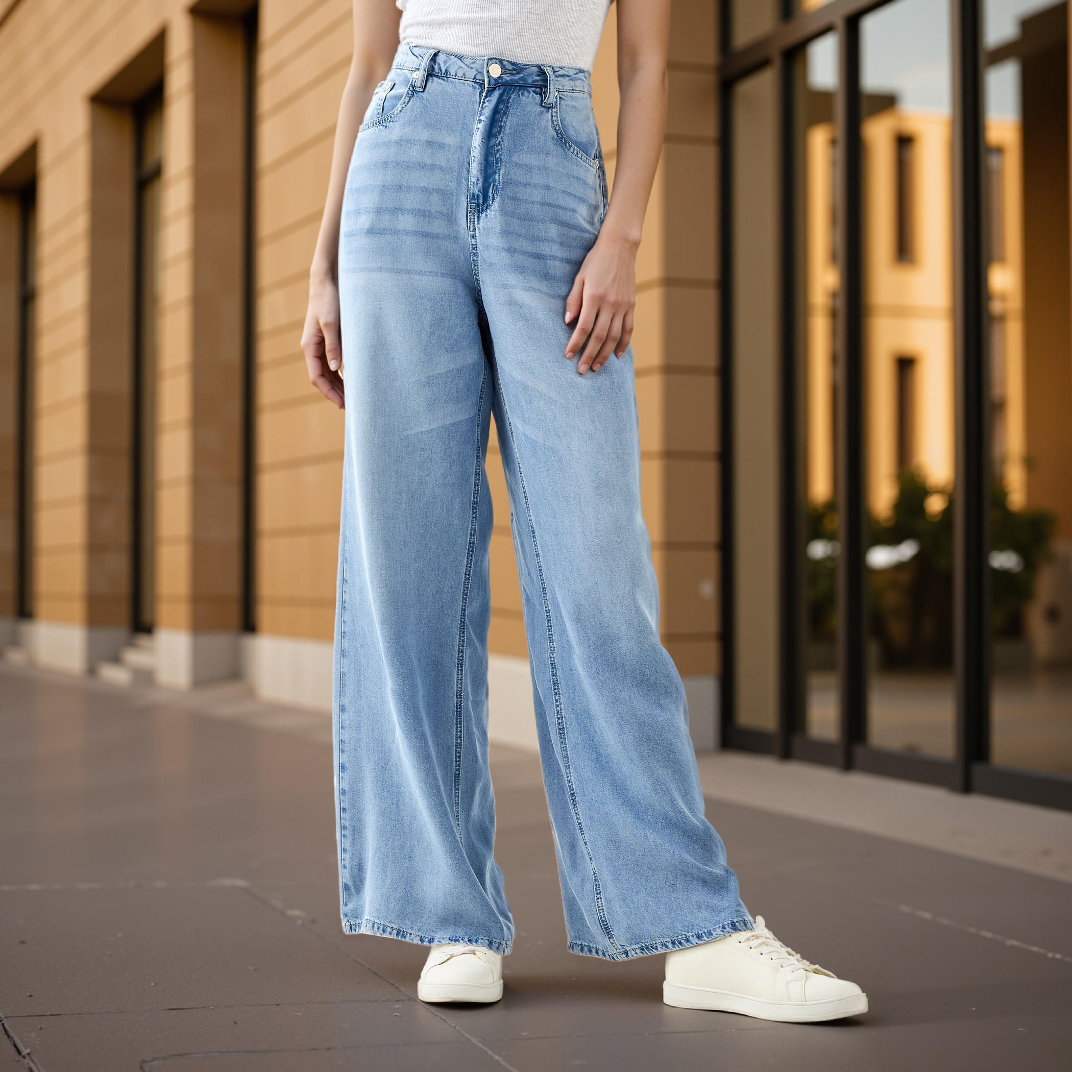 Wide Leg Tencel Jeans-women-clothing-bottoms-jeans-image-1