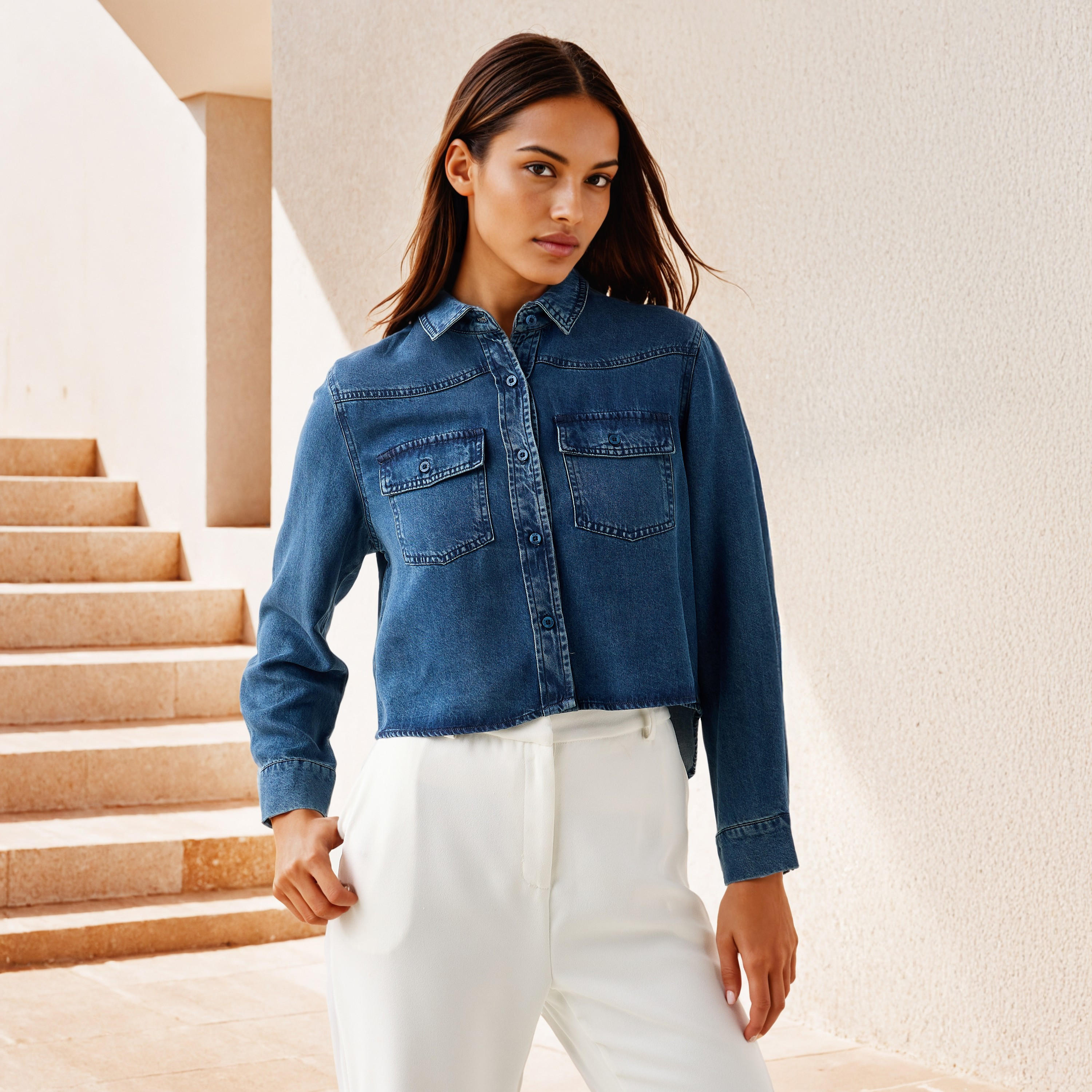 قميص دينم بقصة عادية-women-clothing-shirtsandblouses-shirts-image-5
