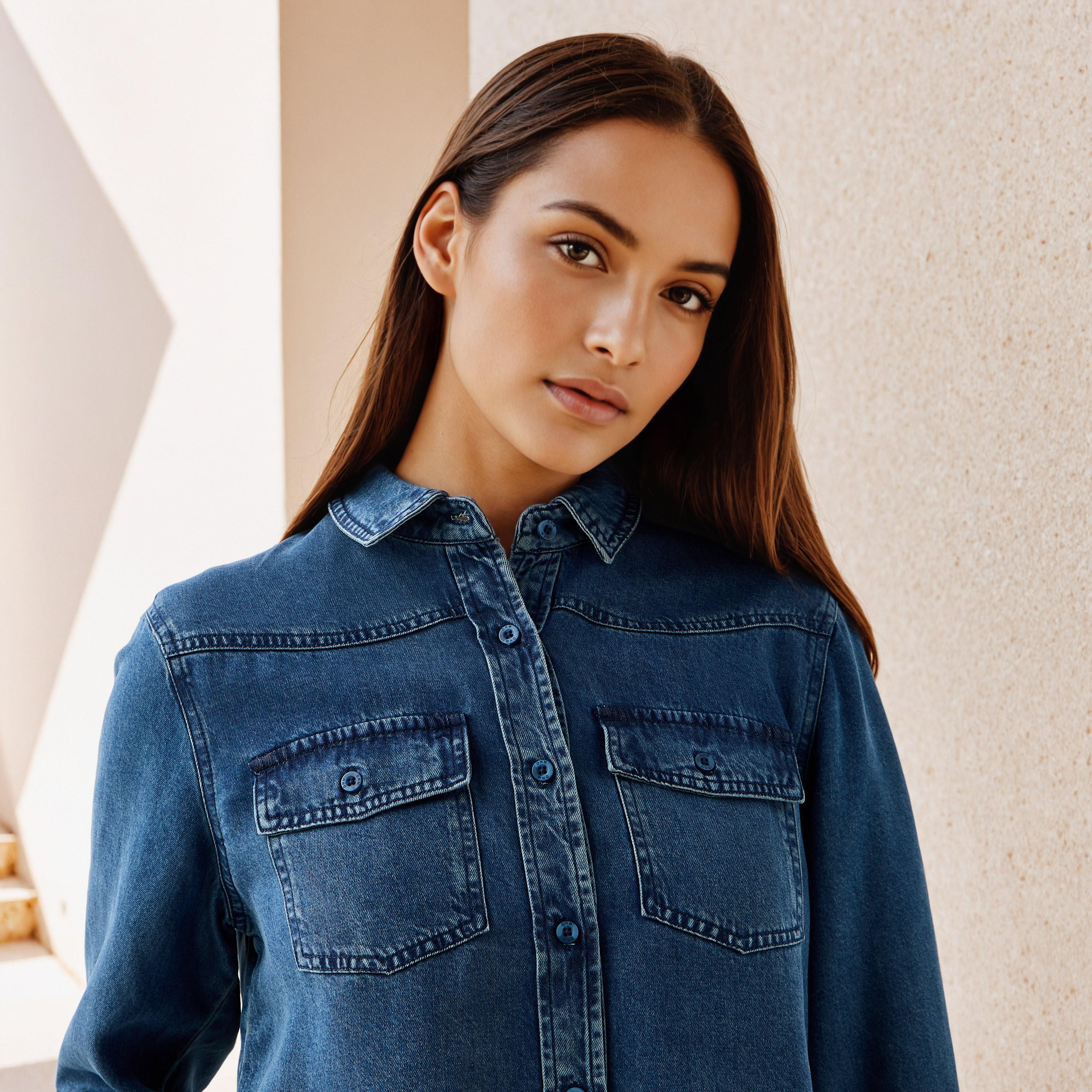 قميص دينم بقصة عادية-women-clothing-shirtsandblouses-shirts-image-2