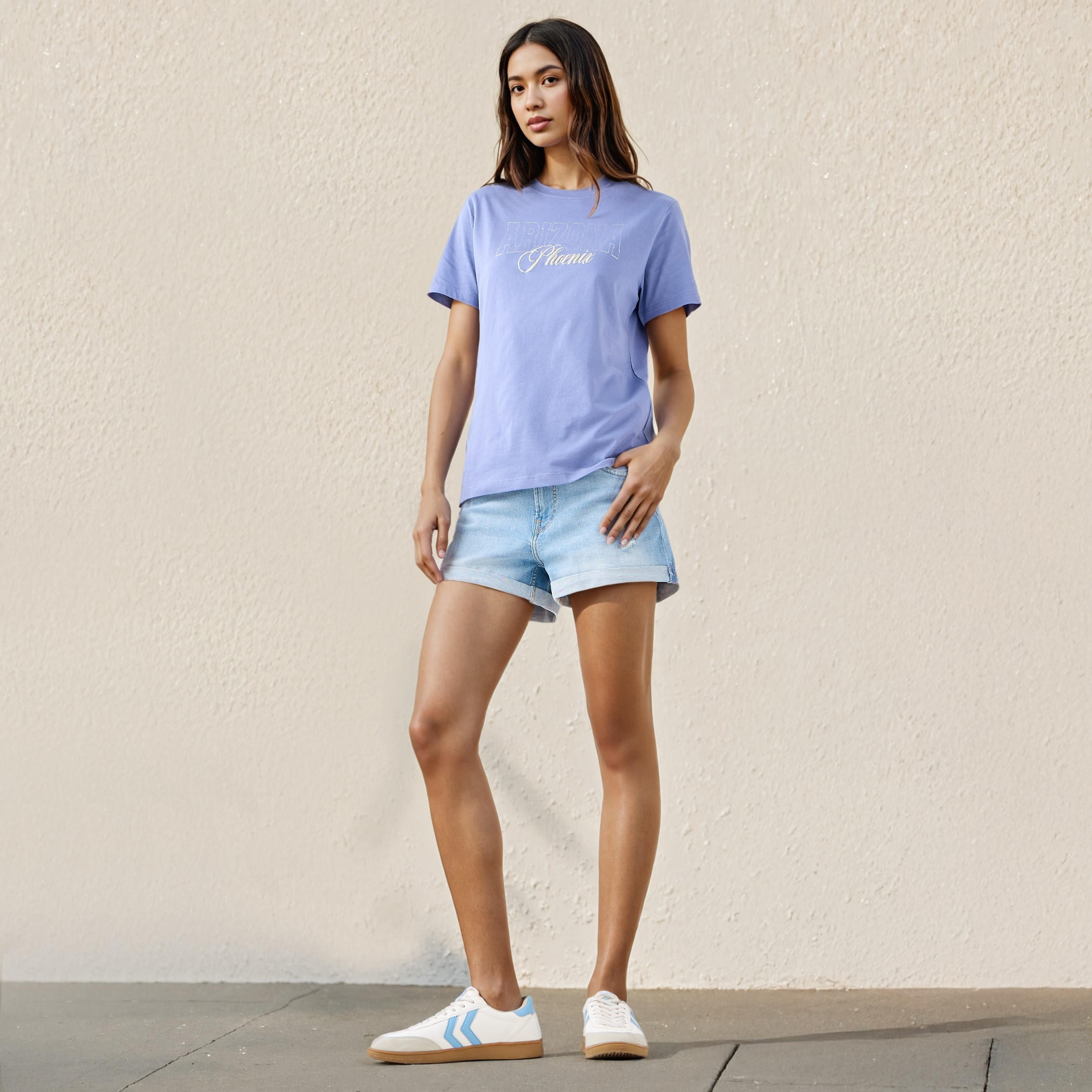Denim High-Rise Shorts with Cuffed Hem and Pockets-women-clothing-bottoms-shorts-image-12