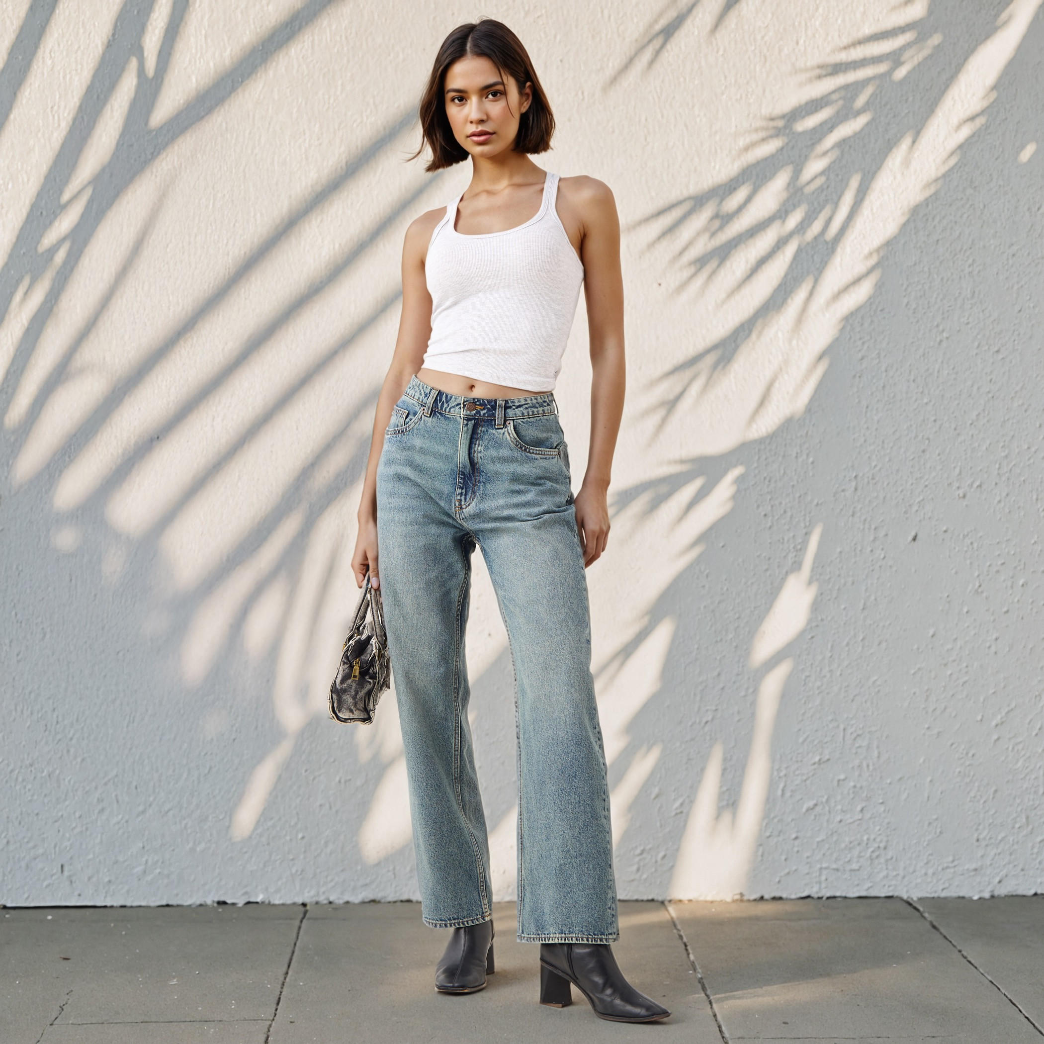 بنطلون جينز بقصة مستقيمة وخصر عالي-women-clothing-bottoms-jeans-image-4