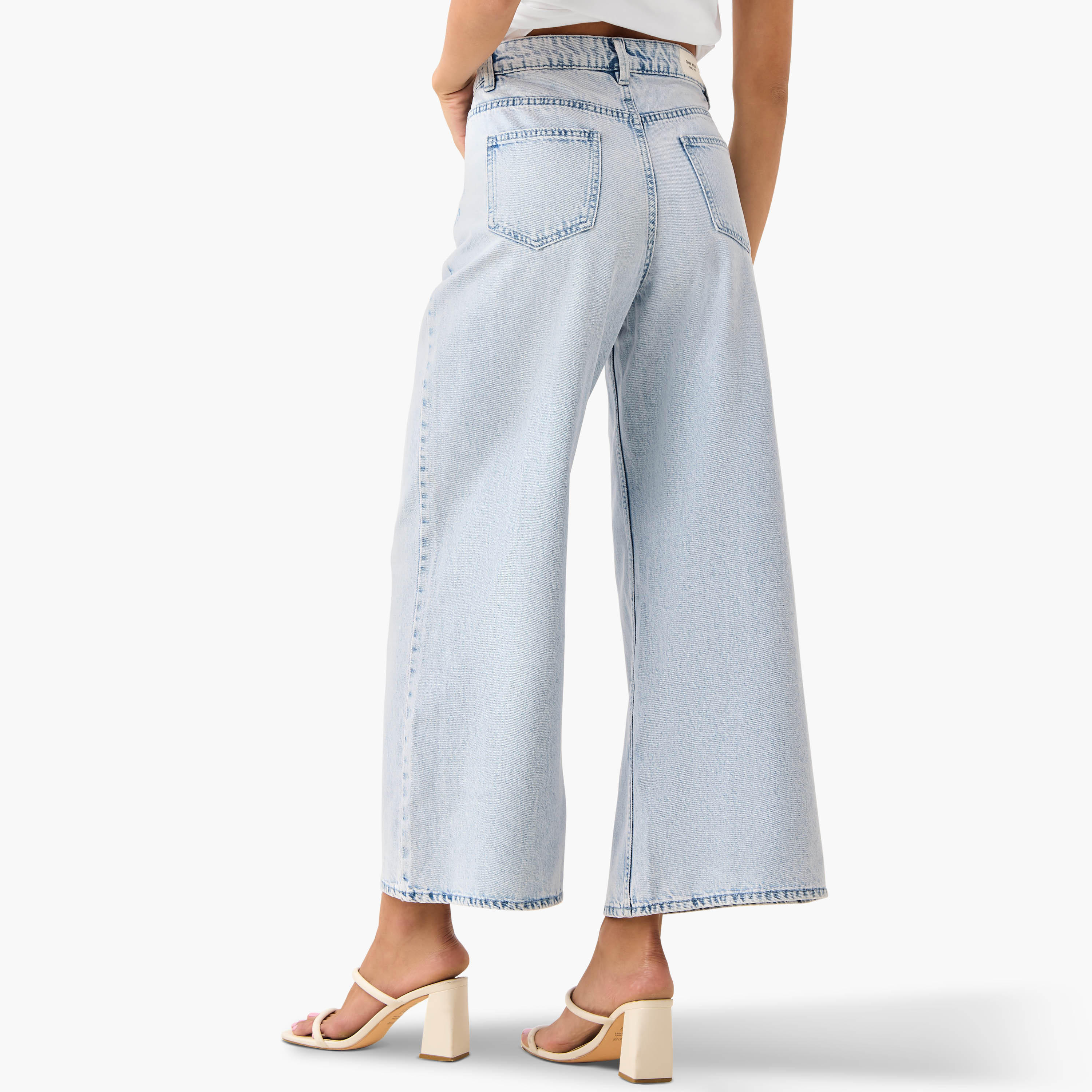 بنطلون جينز قطن واسع الساقين بخصر متوسط الارتفاع-women-clothing-bottoms-jeans-image-3
