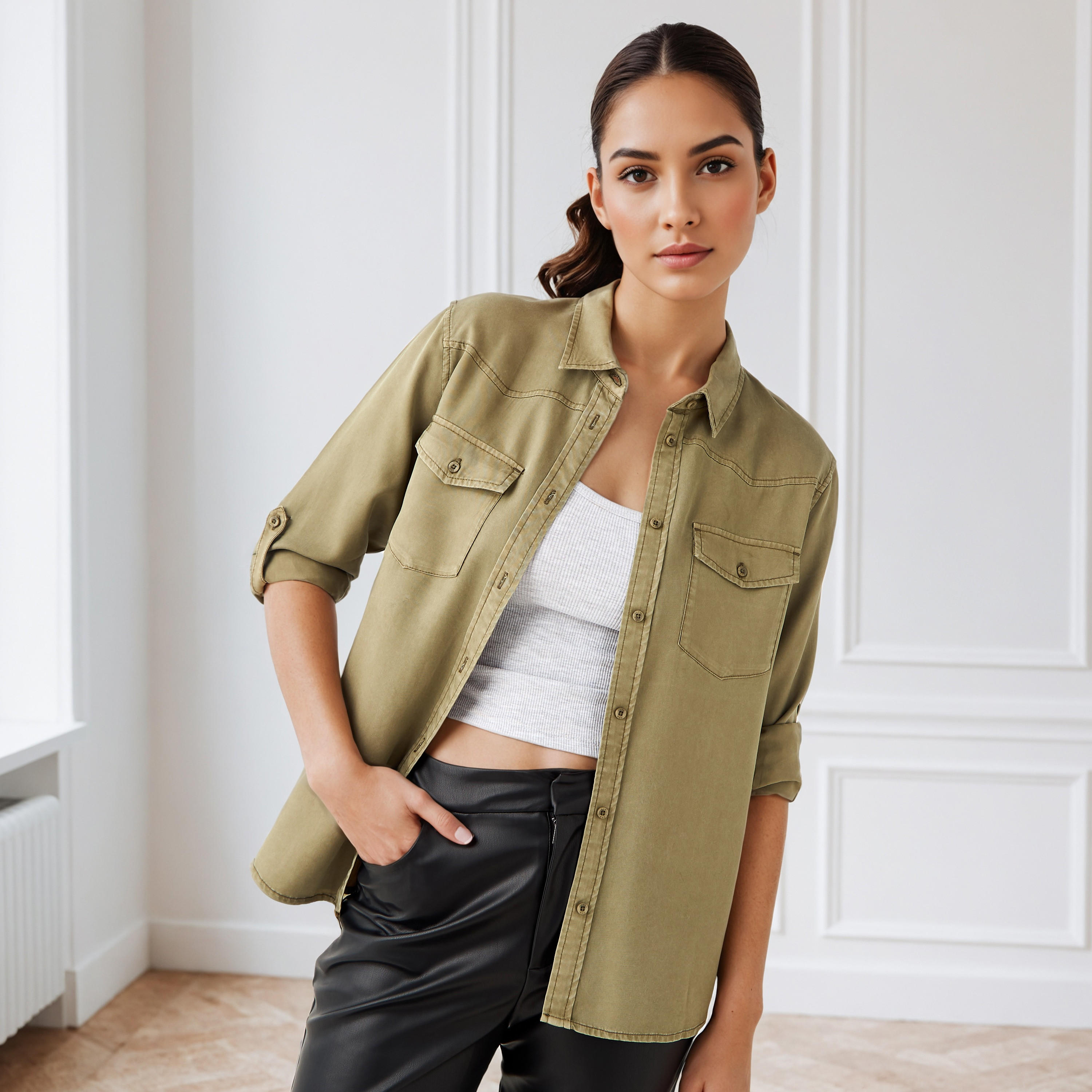 قميص دينم بياقة وبقصّة عادية-women-clothing-shirtsandblouses-shirts-image-1