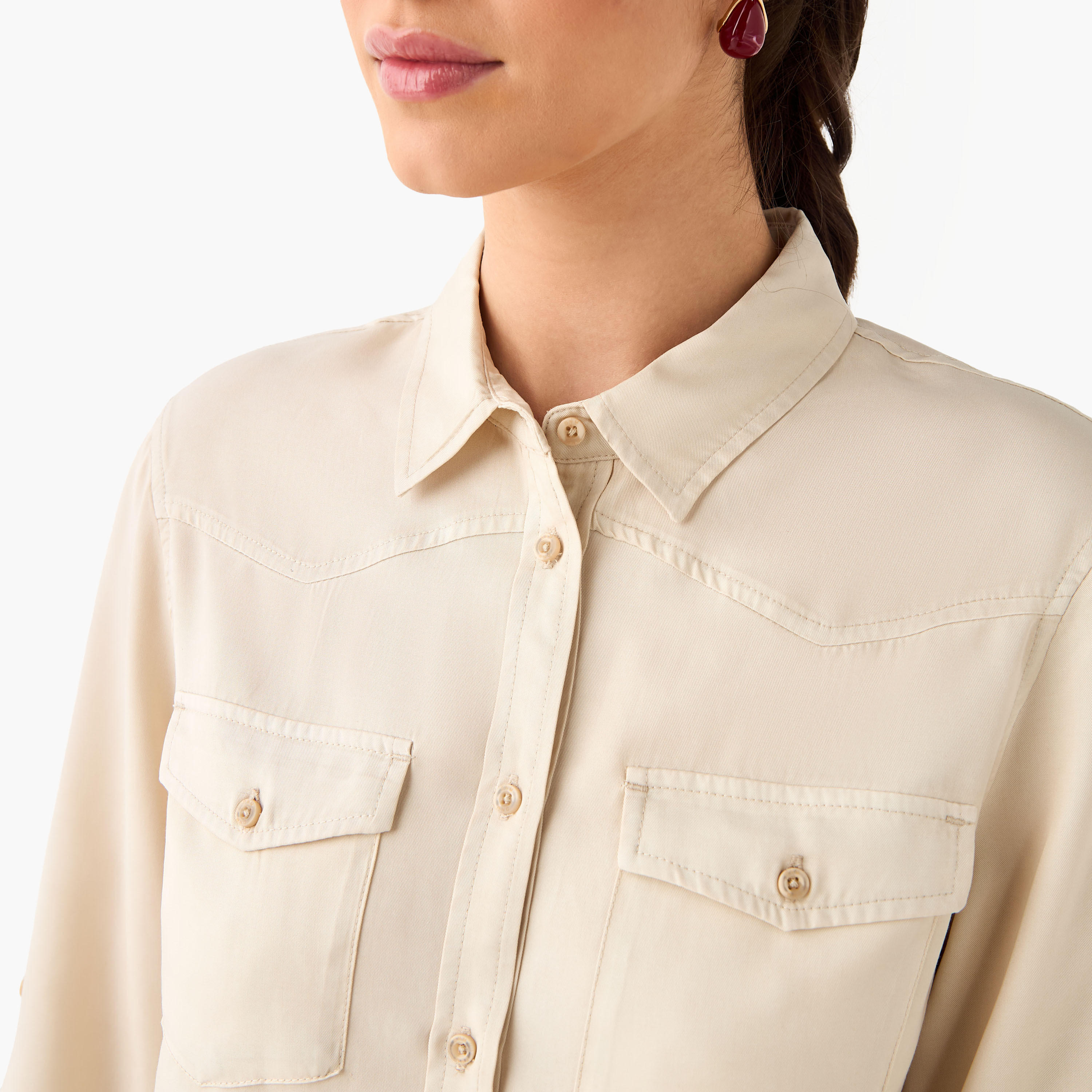 Regular Fit Denim Collar Shirt-women-clothing-shirtsandblouses-shirts-image-4