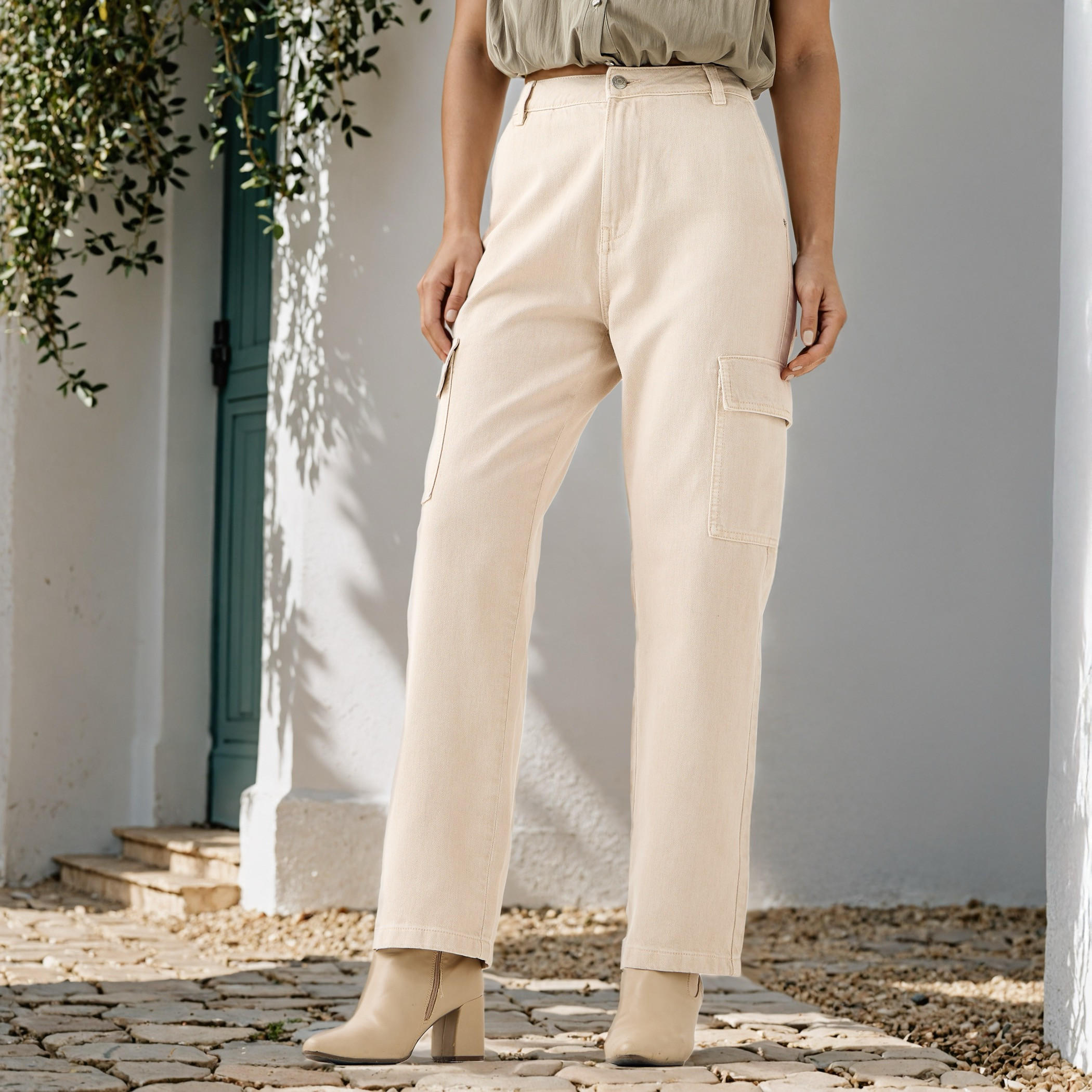 جينز قطني بقصة مستقيمة وجيوب-women-clothing-bottoms-jeans-image-5