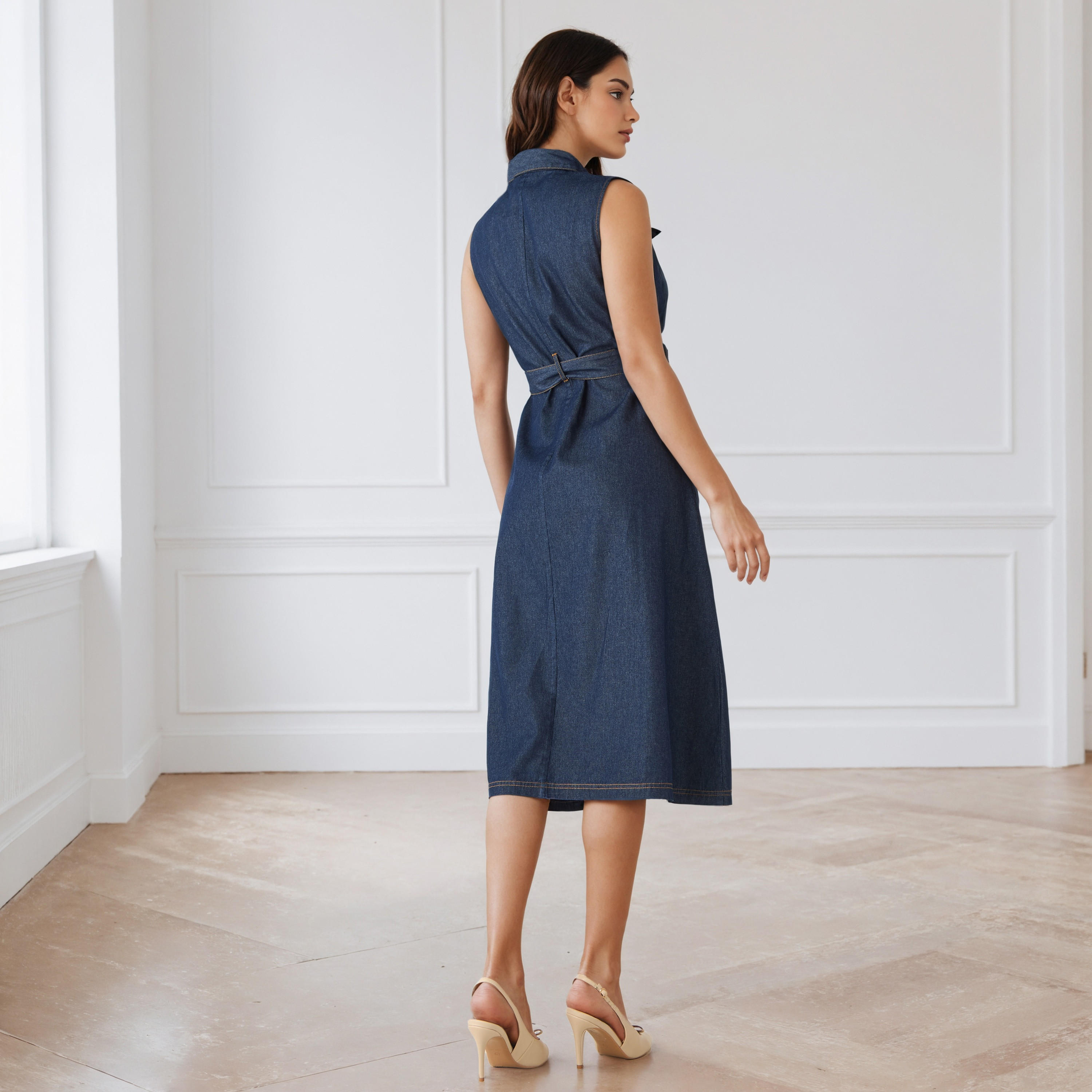 فساتن قميص دون أكمام دينم بسحاب إغلاق أمامي-women-clothing-dresses-image-4