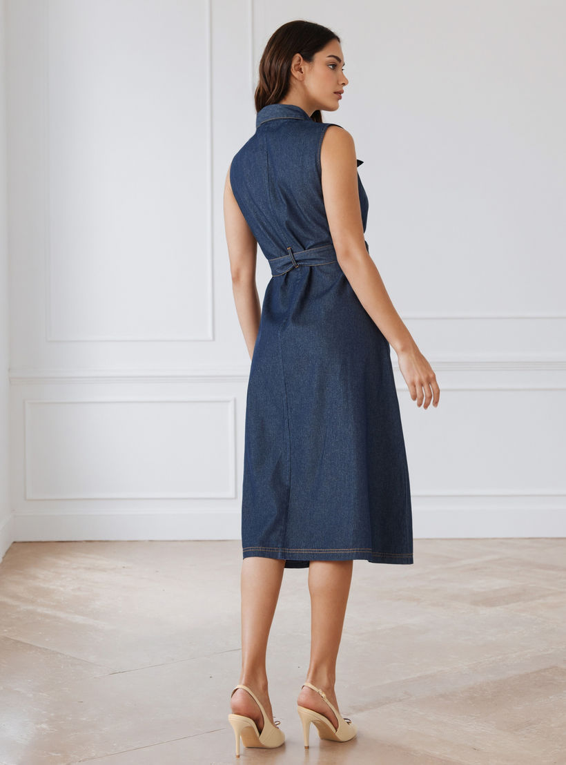فساتن قميص دون أكمام دينم بسحاب إغلاق أمامي-women-clothing-dresses-image-4