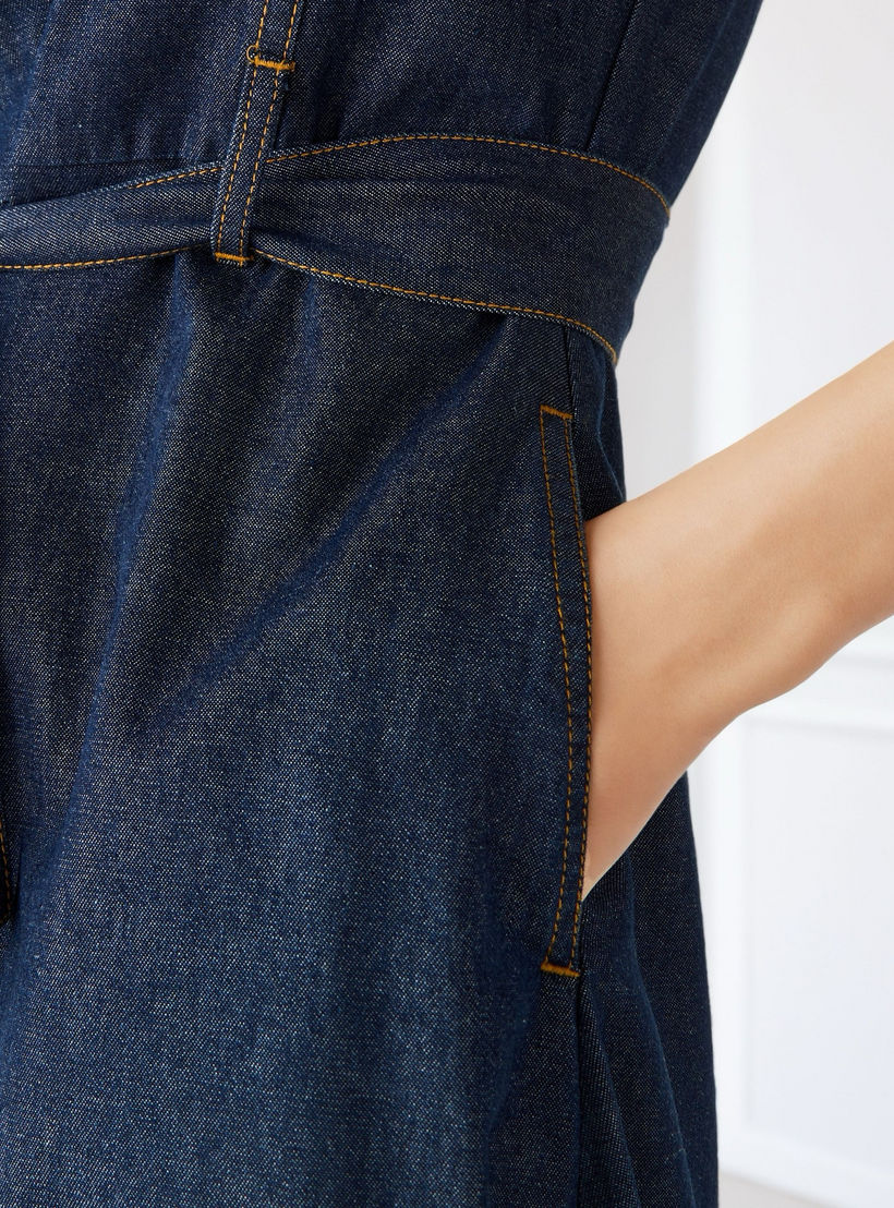 فساتن قميص دون أكمام دينم بسحاب إغلاق أمامي-women-clothing-dresses-image-5