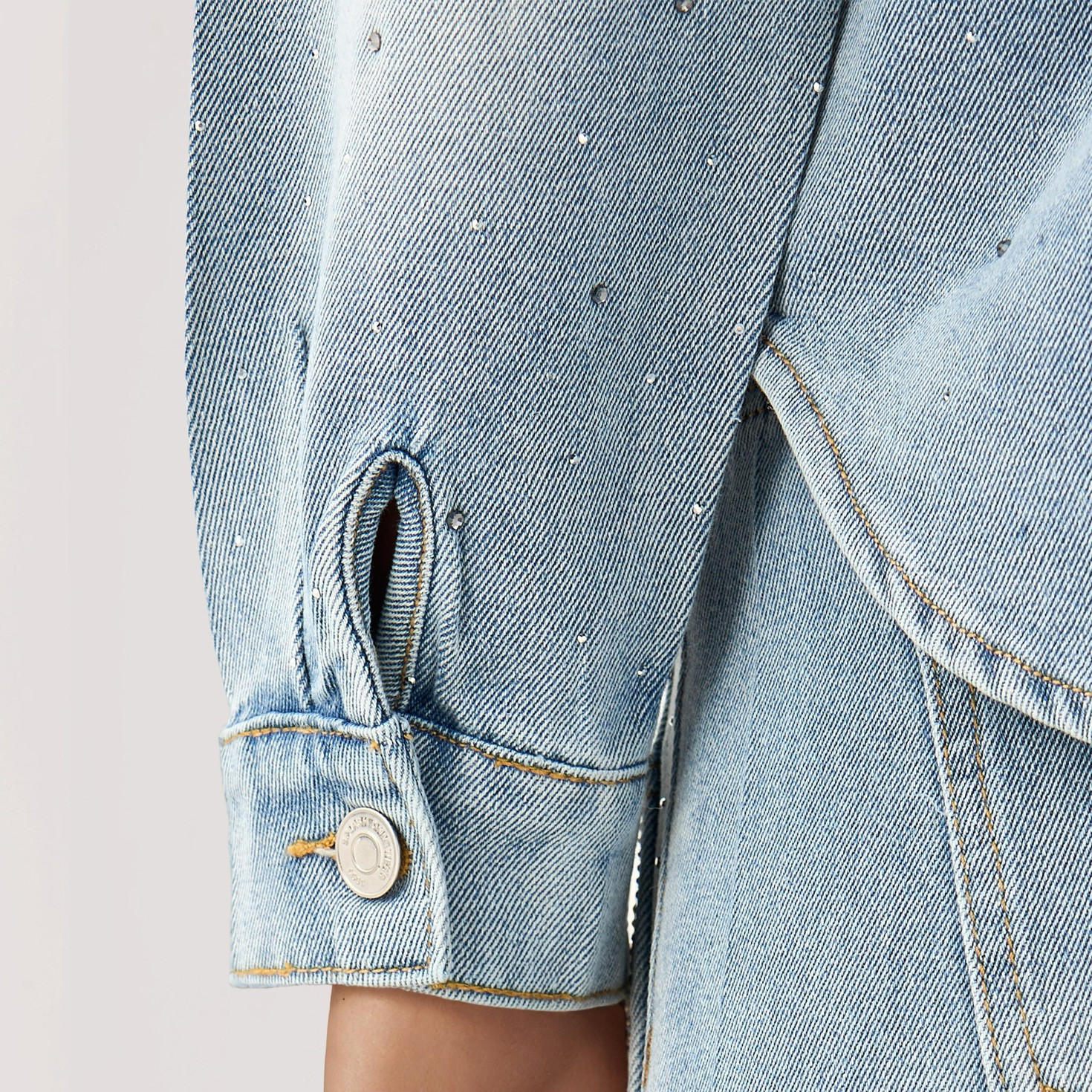 Regular Fit Cotton Denim Shirt with Embellished Detail-women-clothing-shirtsandblouses-shirts-image-5