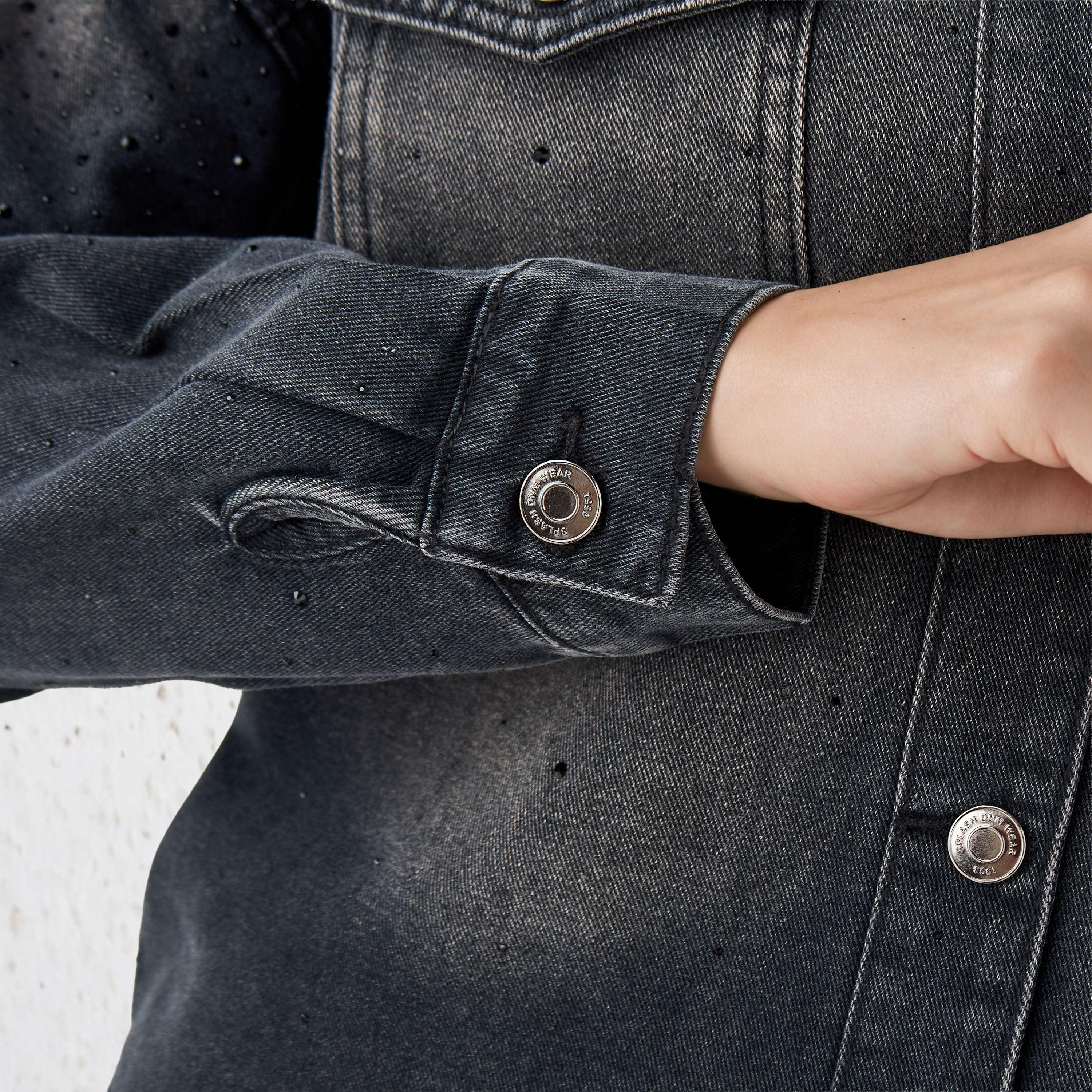 Regular Fit Cotton Denim Shirt with Embellished Detail-women-clothing-shirtsandblouses-shirts-image-5