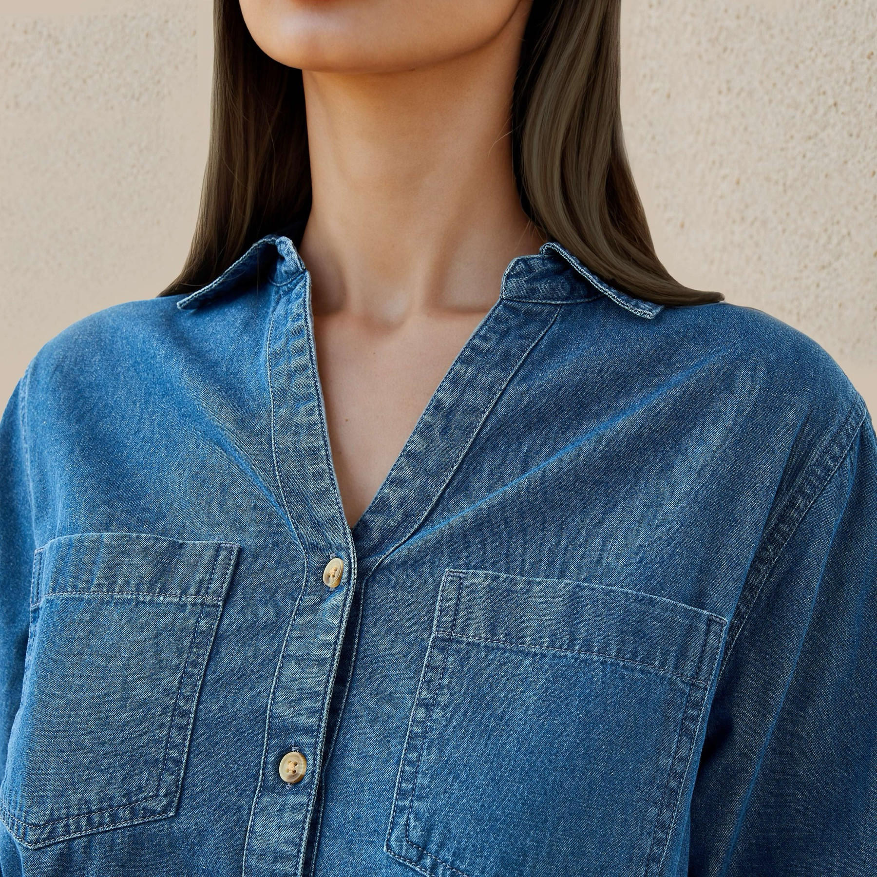 قميص دينم بقصة عادية-women-clothing-shirtsandblouses-shirts-image-4