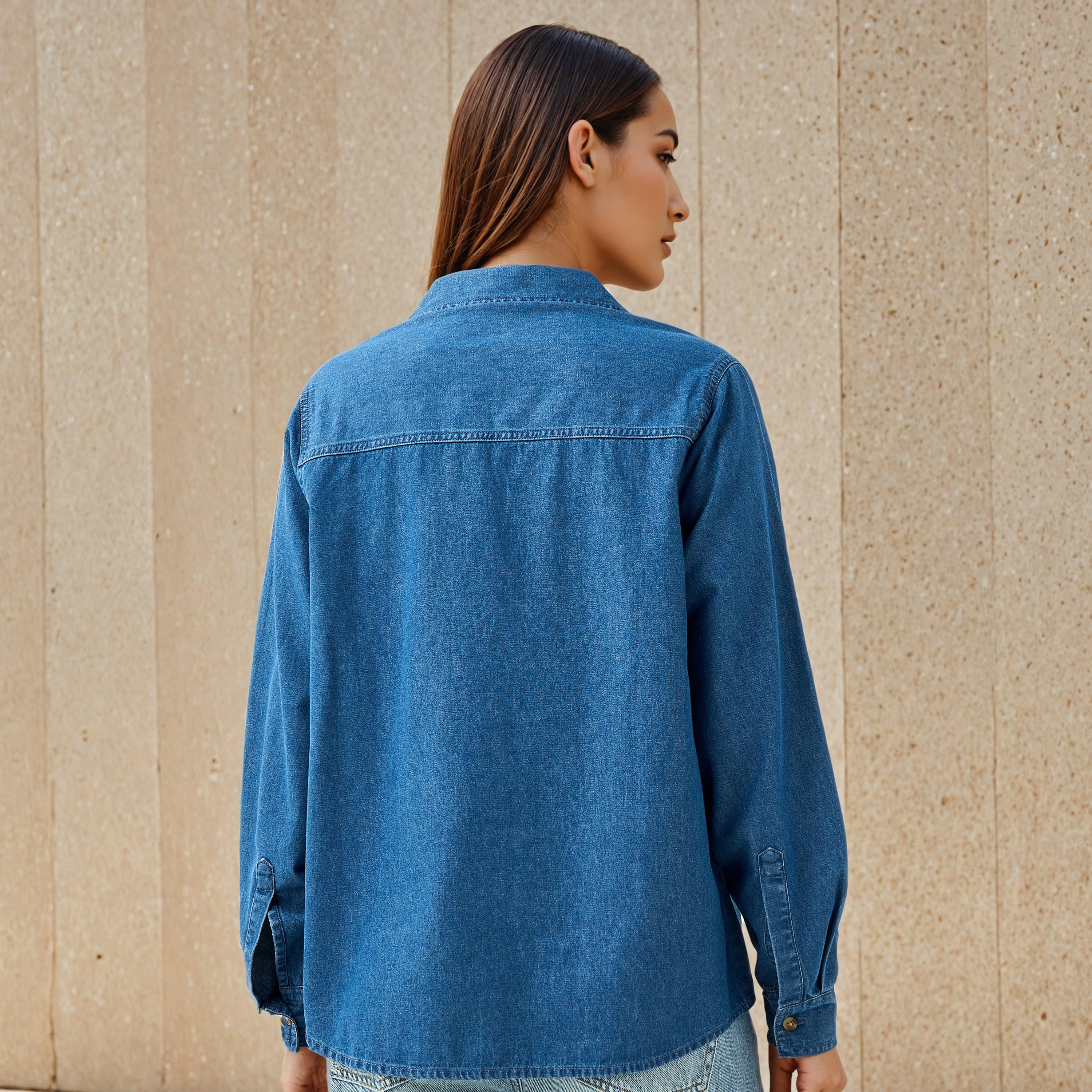 قميص دينم بقصة عادية-women-clothing-shirtsandblouses-shirts-image-3