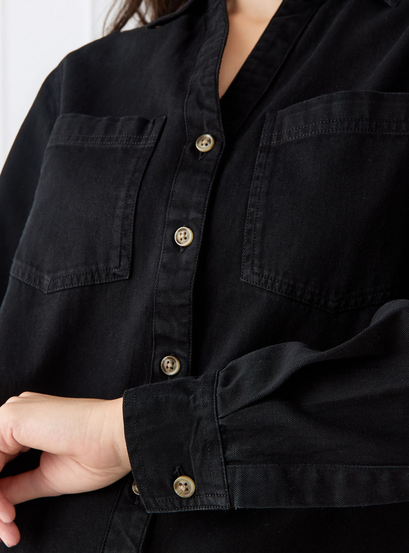 Regular Fit Denim Shirt-women-clothing-shirtsandblouses-shirts-image-5