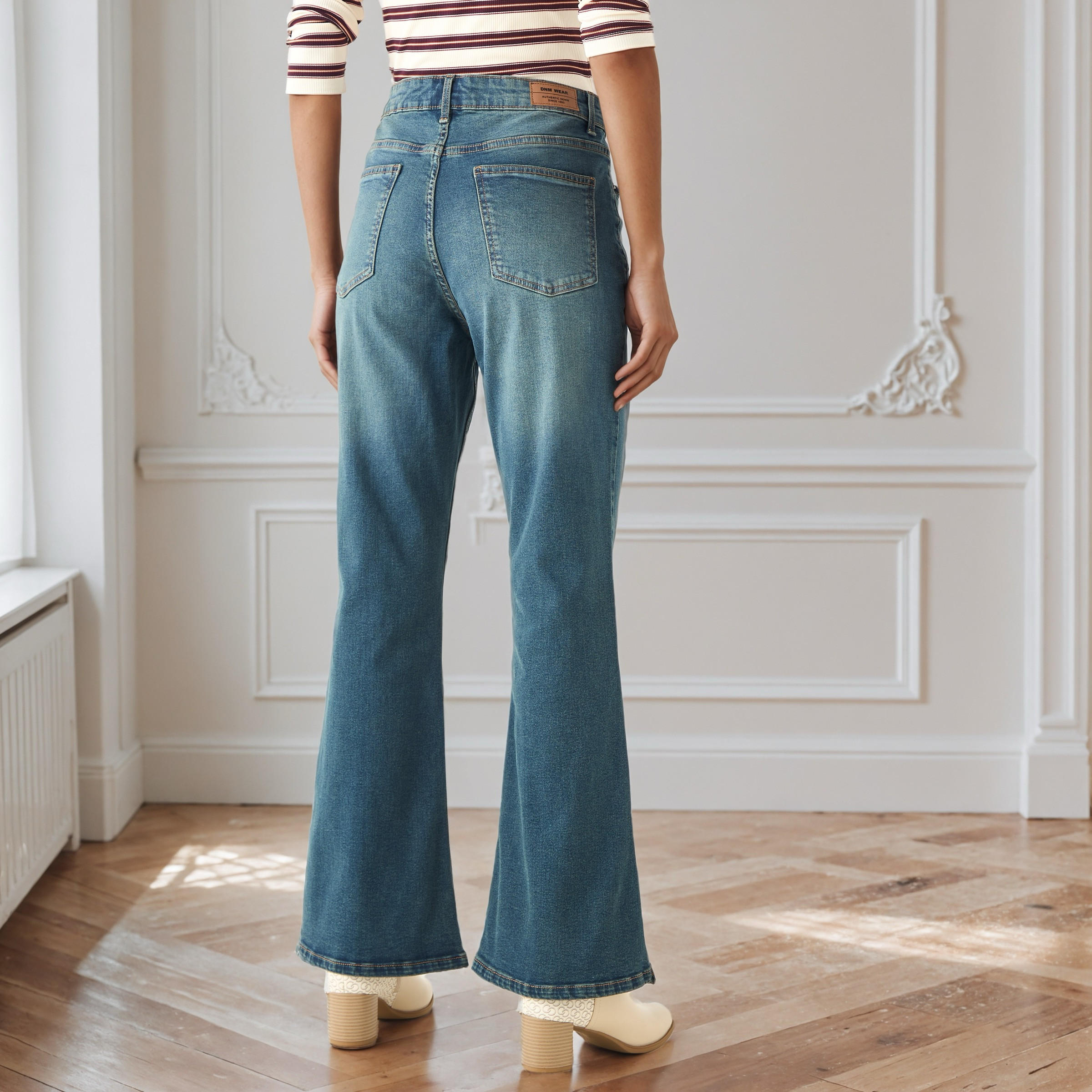 Flared High-Rise Cotton Jeans with Slits-women-clothing-bottoms-jeans-image-3