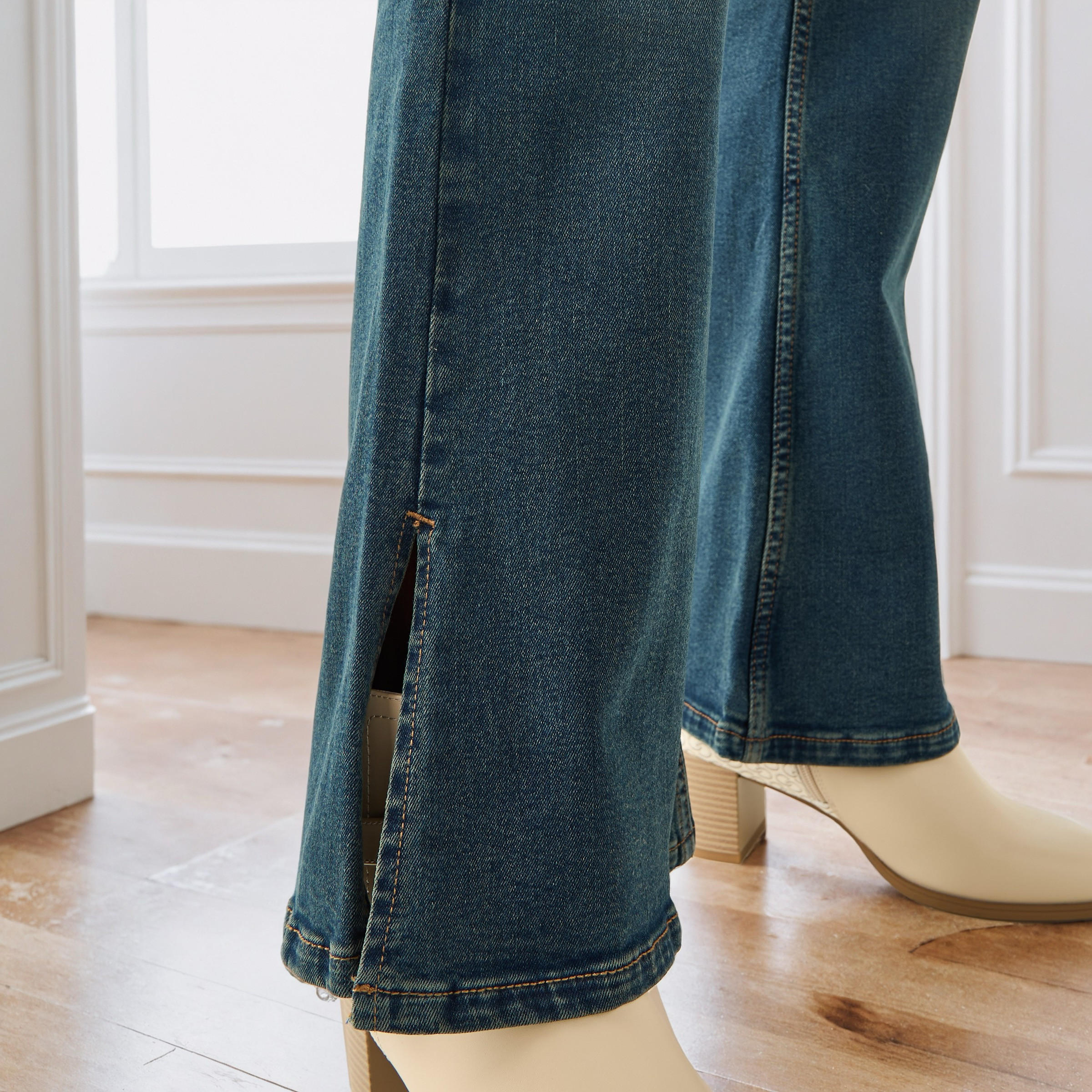 Flared High-Rise Cotton Jeans with Slits-women-clothing-bottoms-jeans-image-4