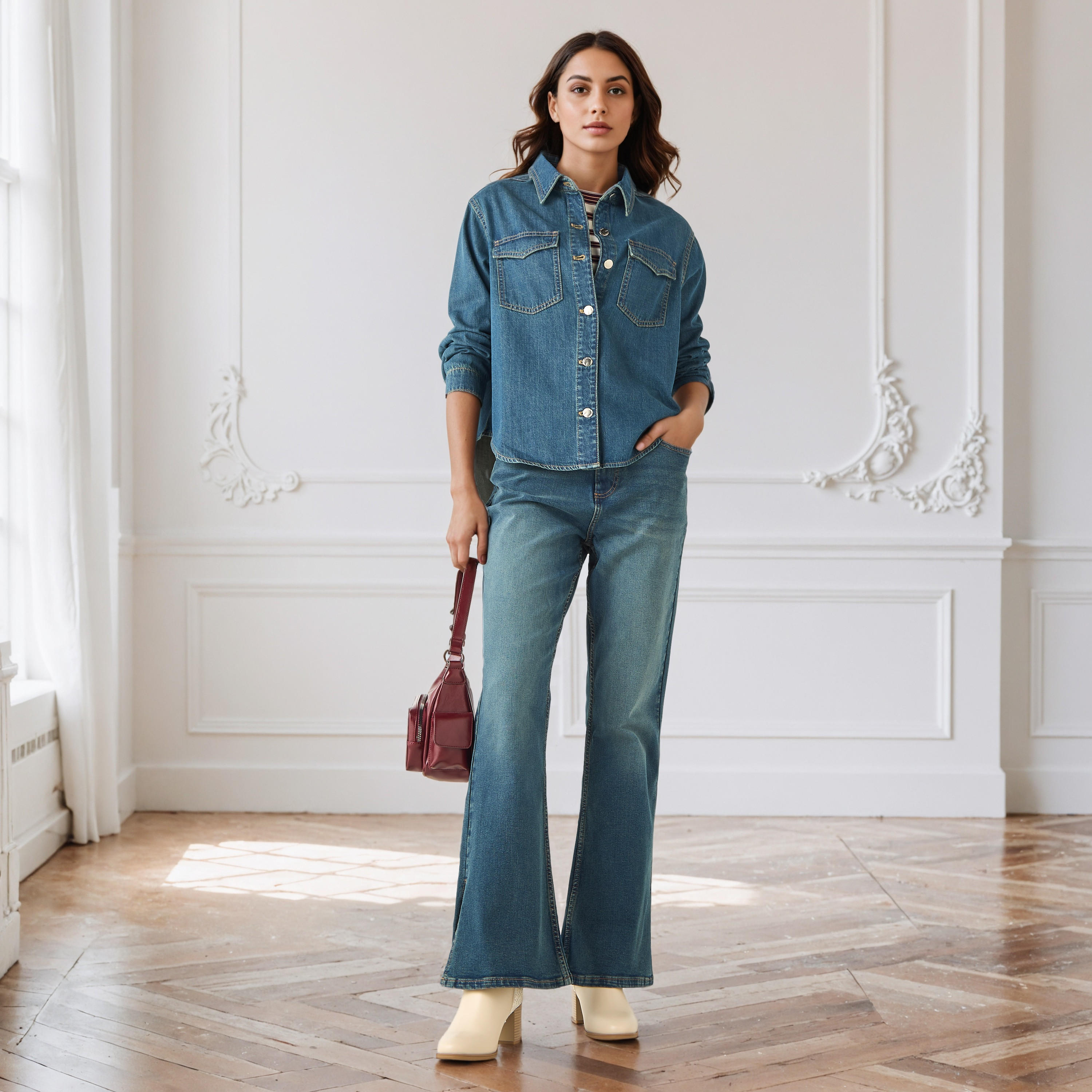 Flared High-Rise Cotton Jeans with Slits-women-clothing-bottoms-jeans-image-6