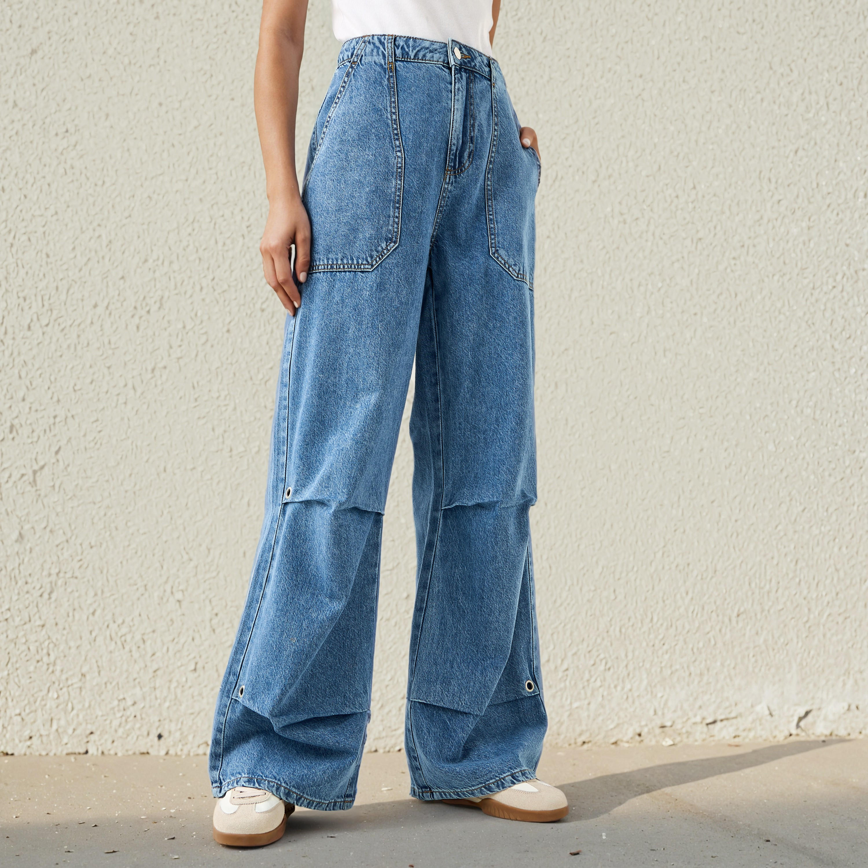 Flared Mid-Rise Jeans with Pockets-women-clothing-bottoms-jeans-image-1