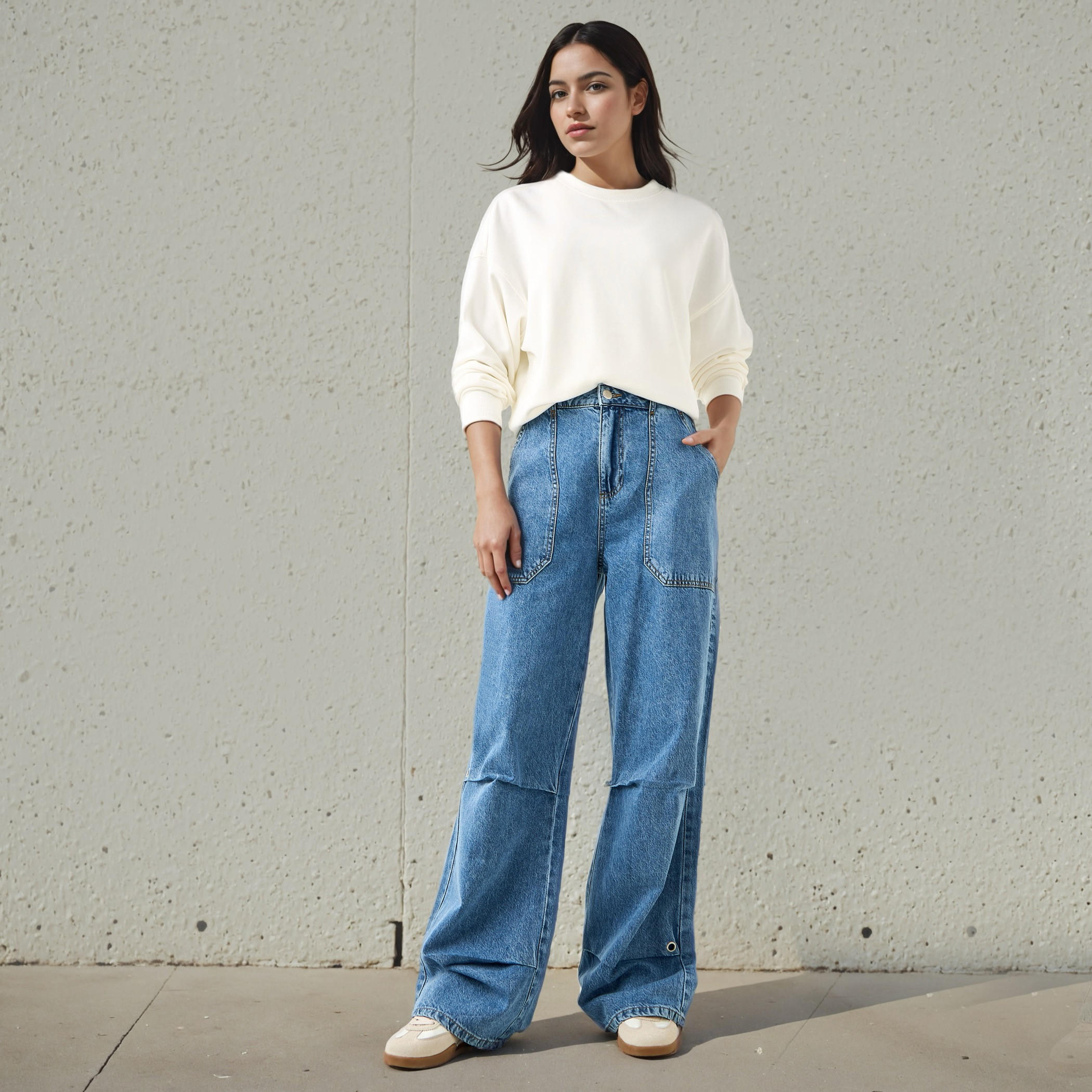 Flared Mid-Rise Jeans with Pockets-women-clothing-bottoms-jeans-image-2